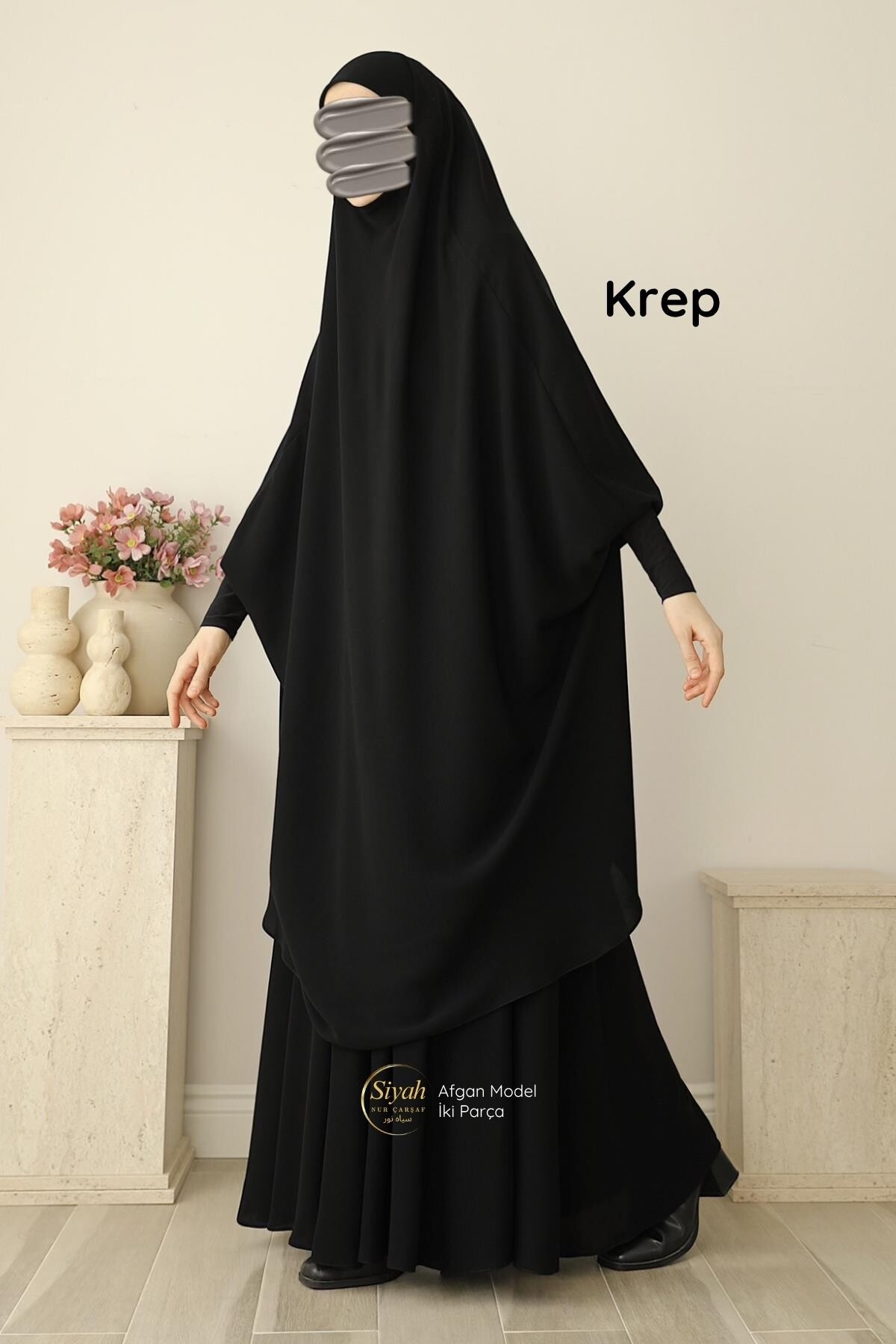 Afgan İki Parça Sandy Kol Krep Çarşaf - 3