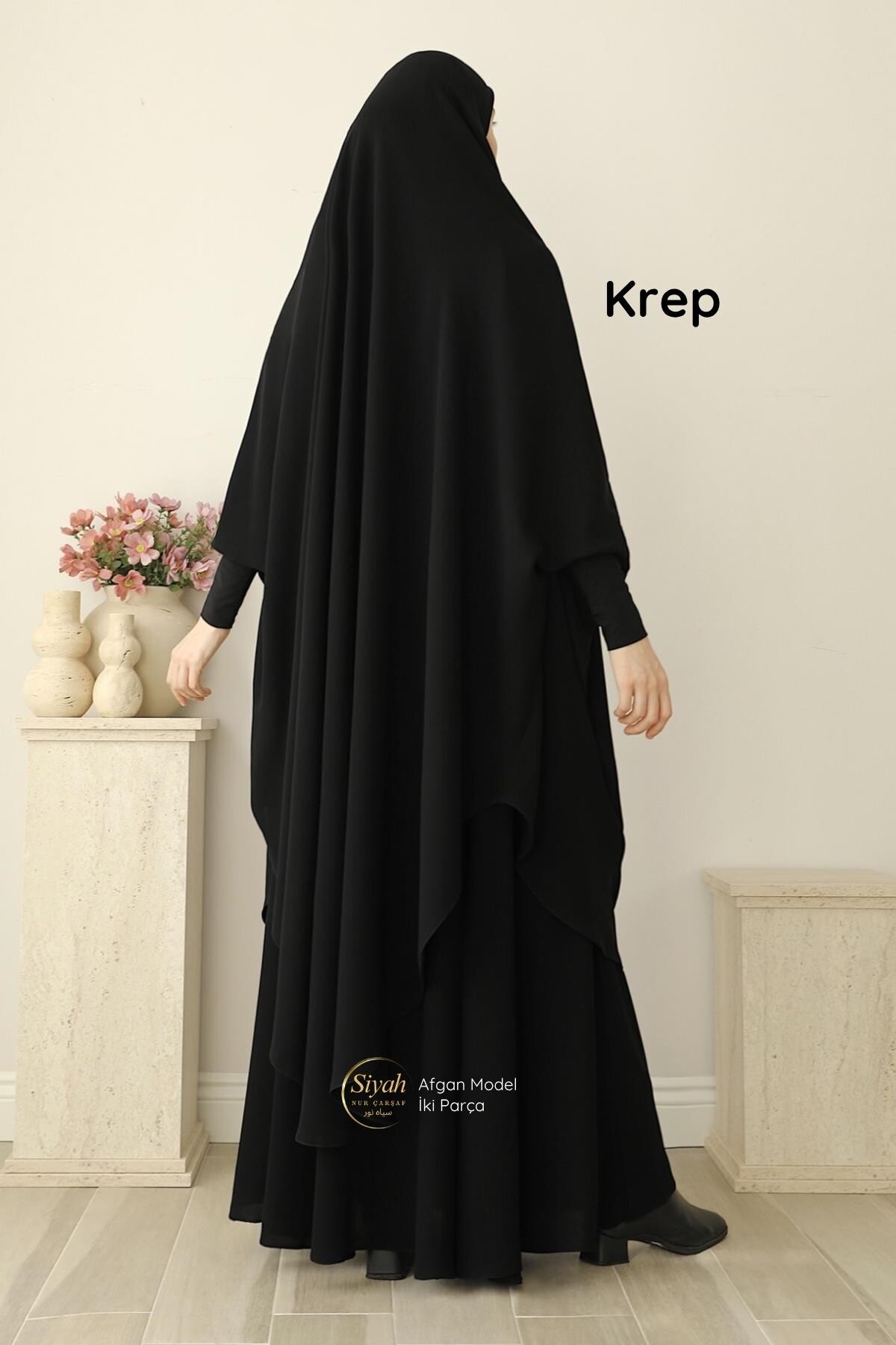 Afgan İki Parça Sandy Kol Krep Çarşaf - 5