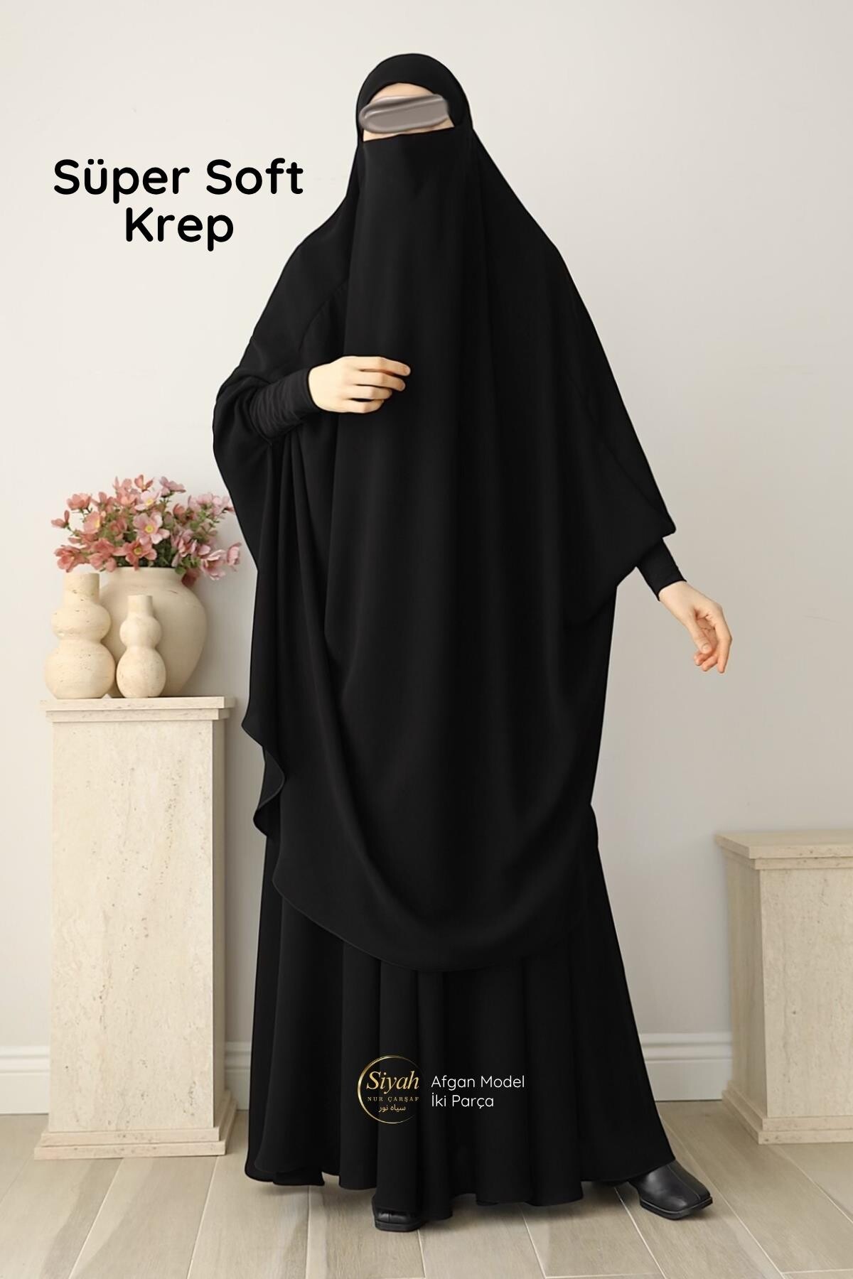 Afgan İki Parça Sandy Kol Soft Krep Çarşaf - SİYAH NUR