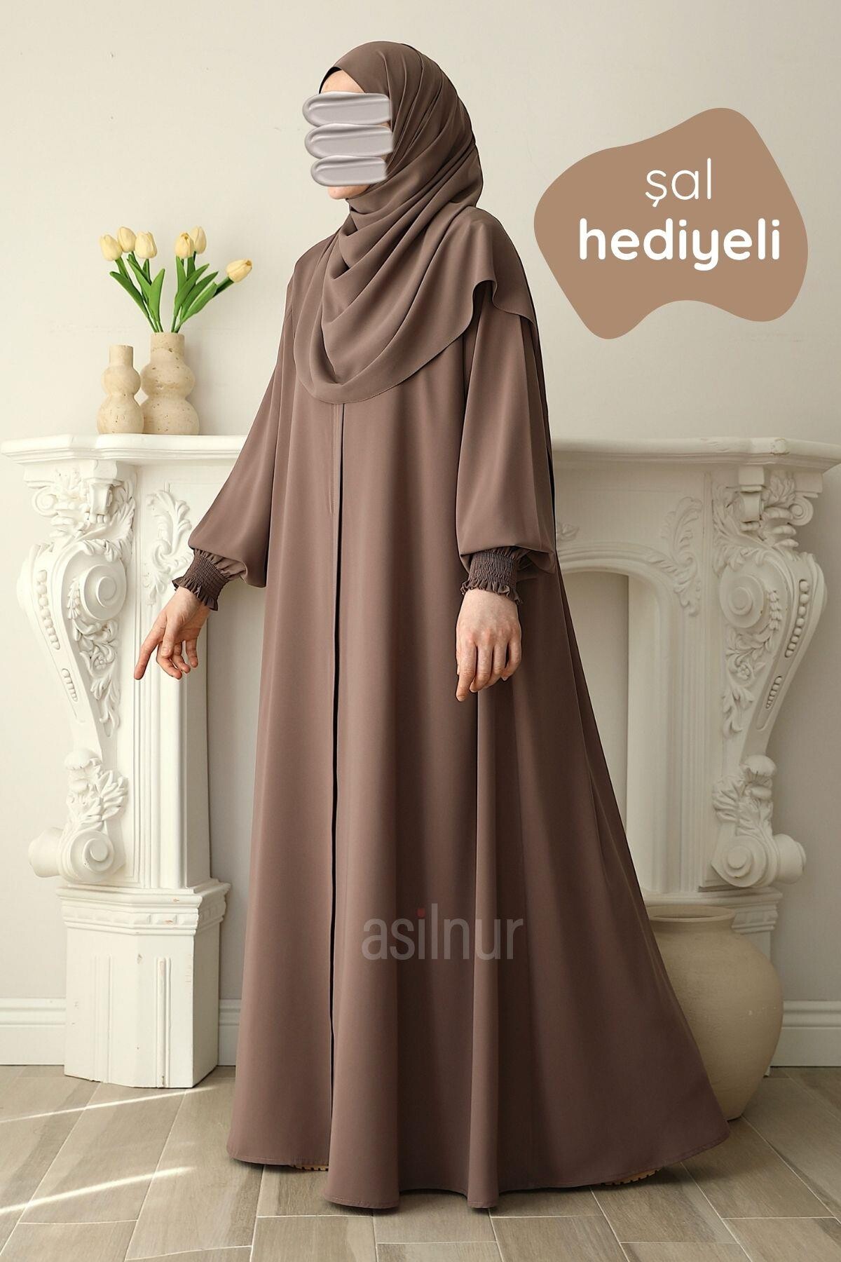 Ahsen Mevlana Ferace Şal Hediyeli Takım Vizon - ASİLNUR