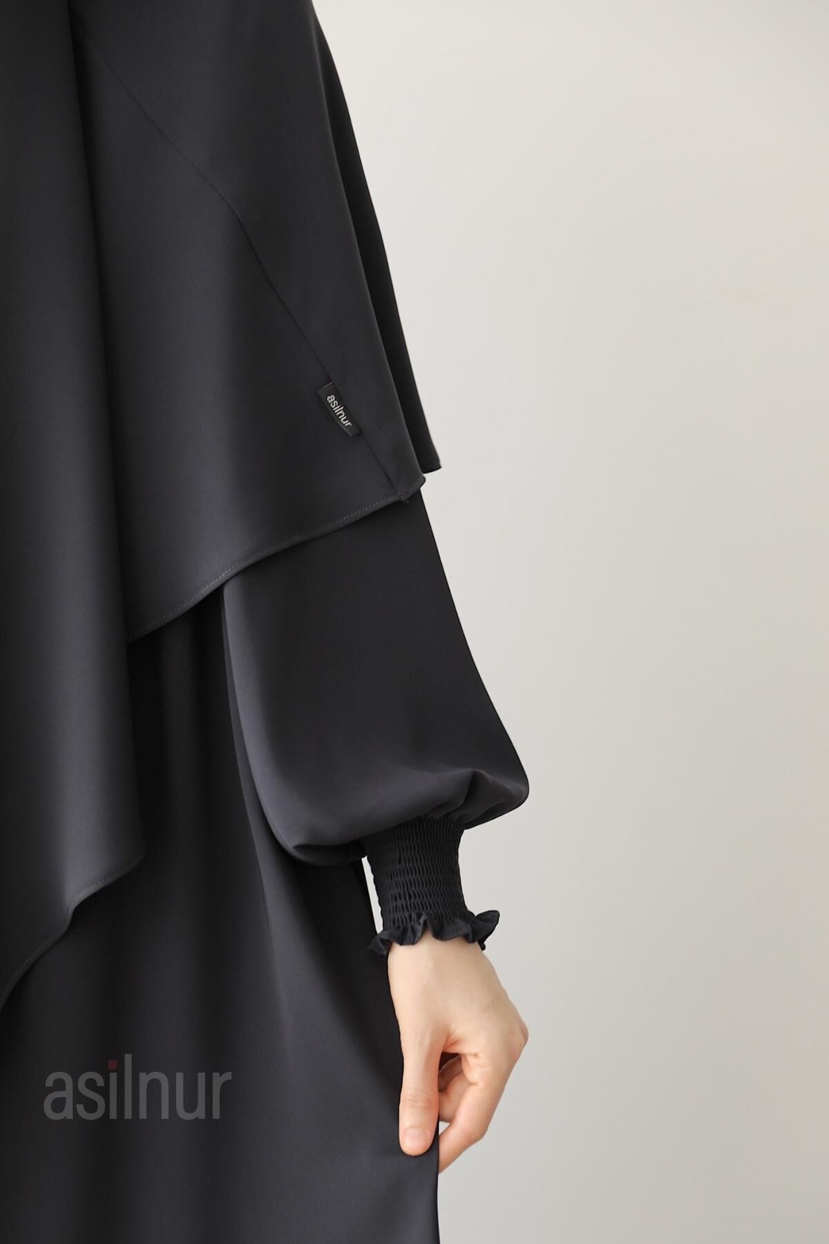 Alya Ferace Sufle Hediyeli Takım Füme - 8