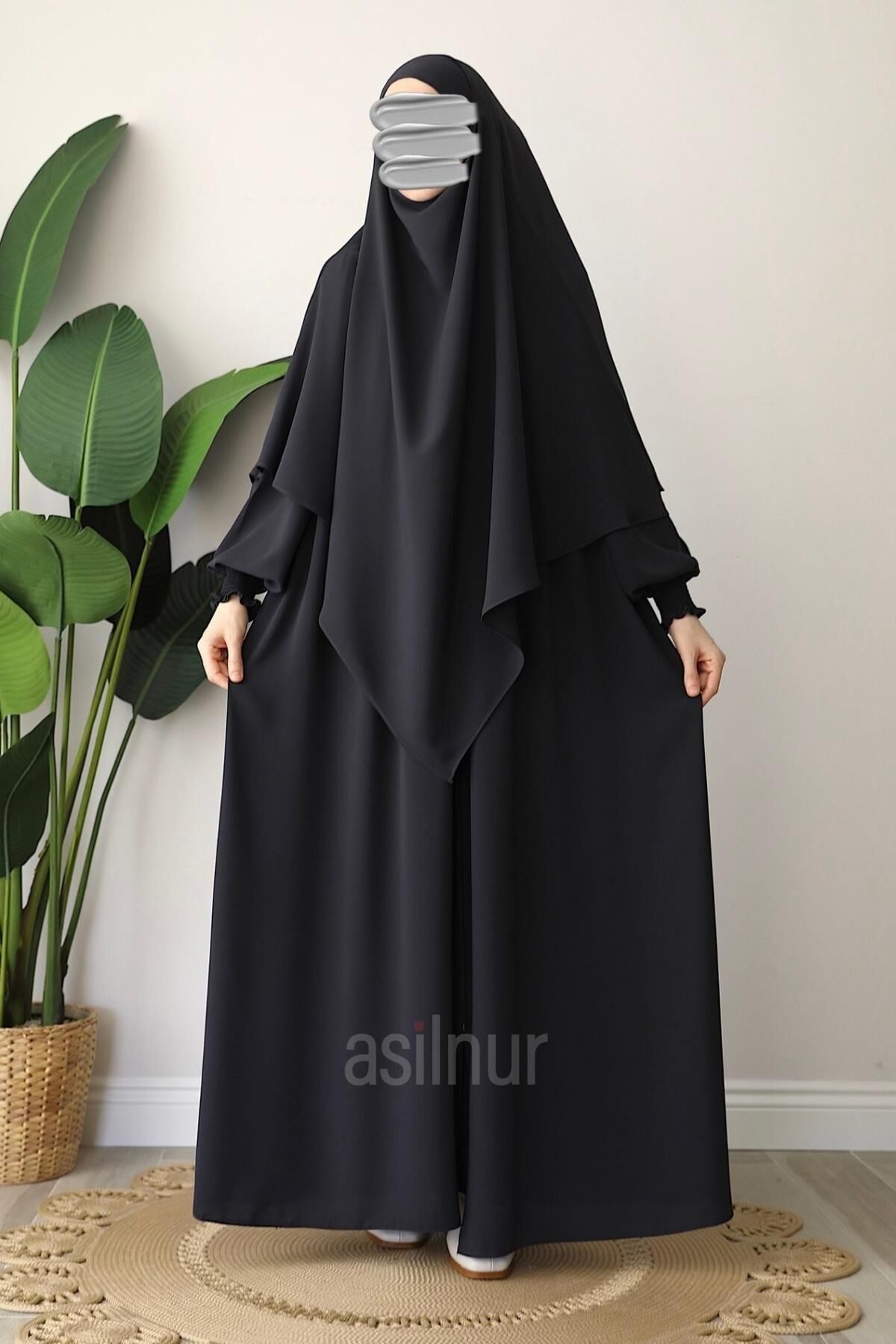 Alya Ferace Sufle Hediyeli Takım Füme - 3