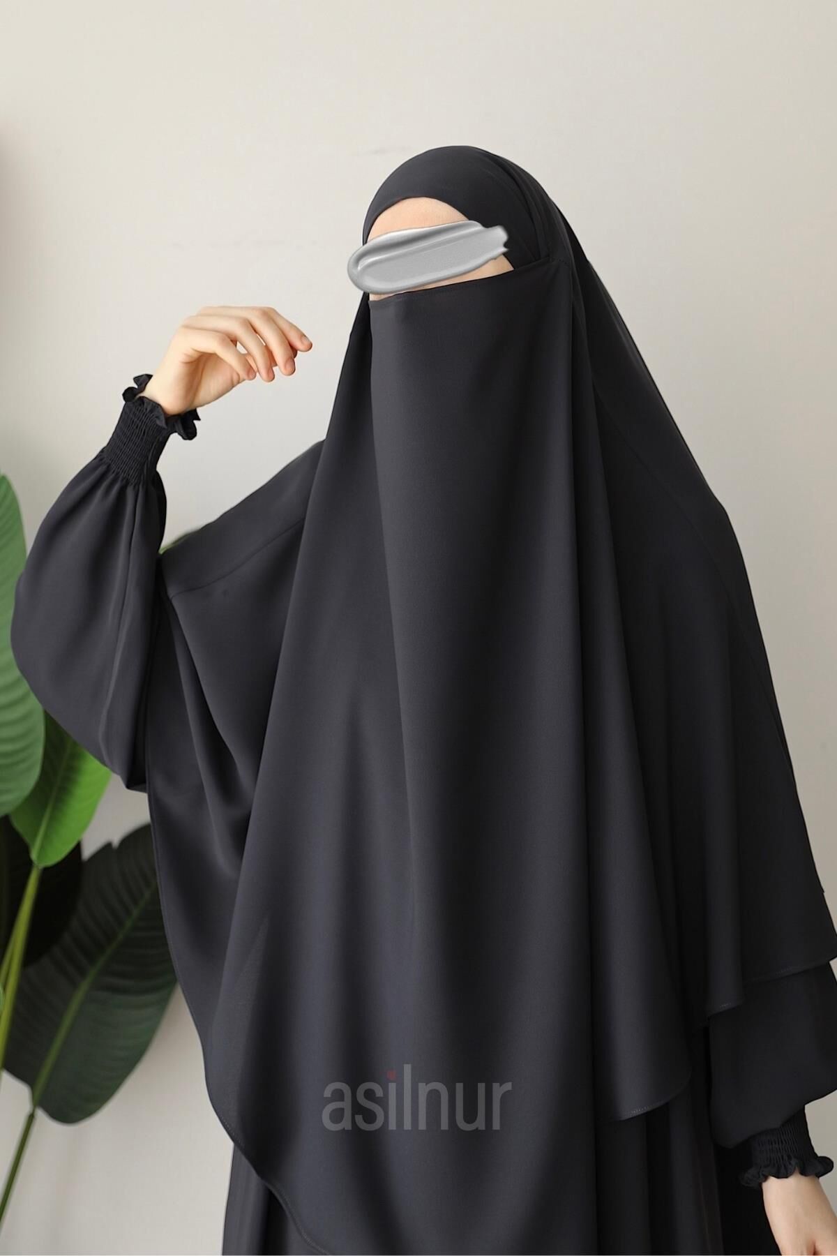 Alya Ferace Sufle Hediyeli Takım Füme - 6