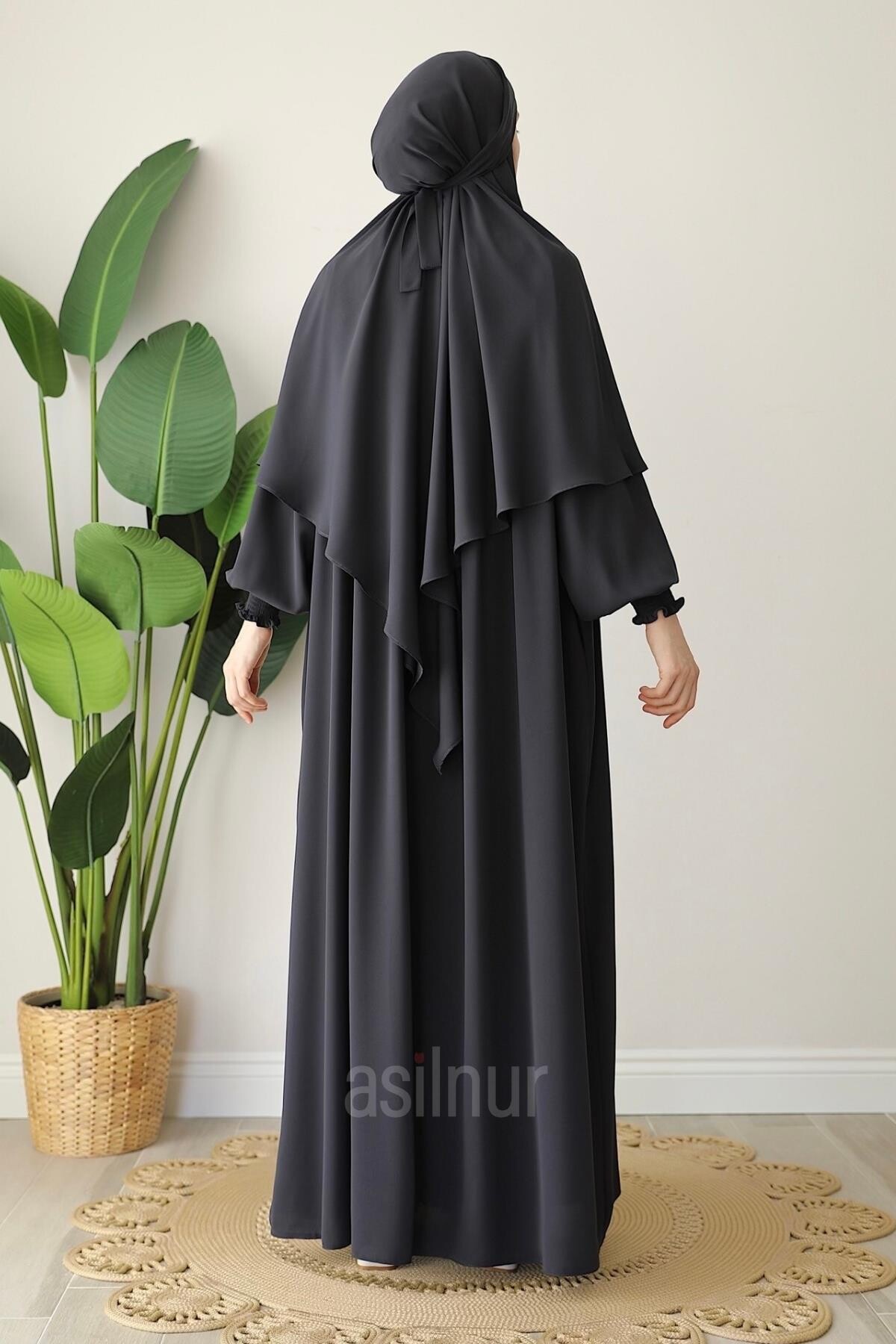 Alya Ferace Sufle Hediyeli Takım Füme - 7