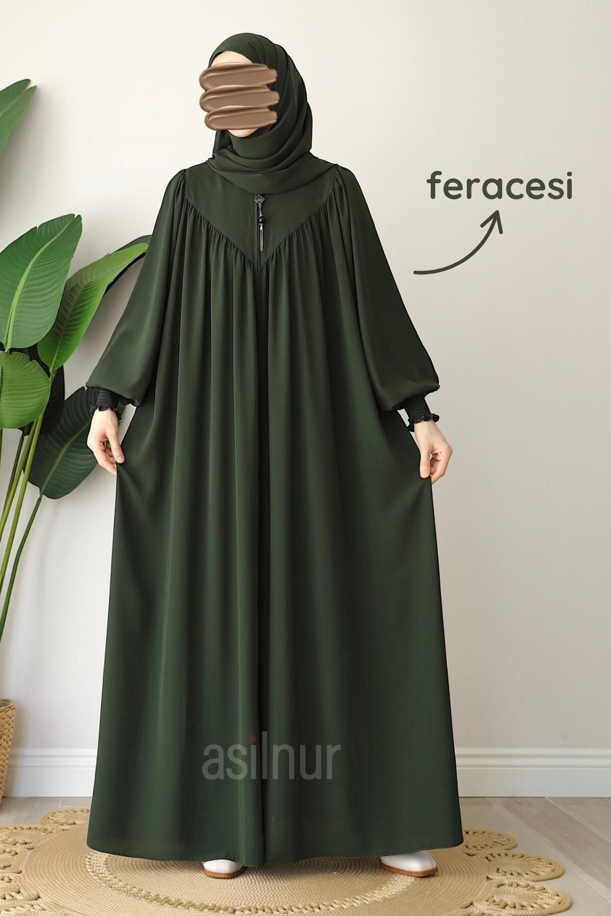 Alya Ferace Sufle Hediyeli Takım Haki - 14