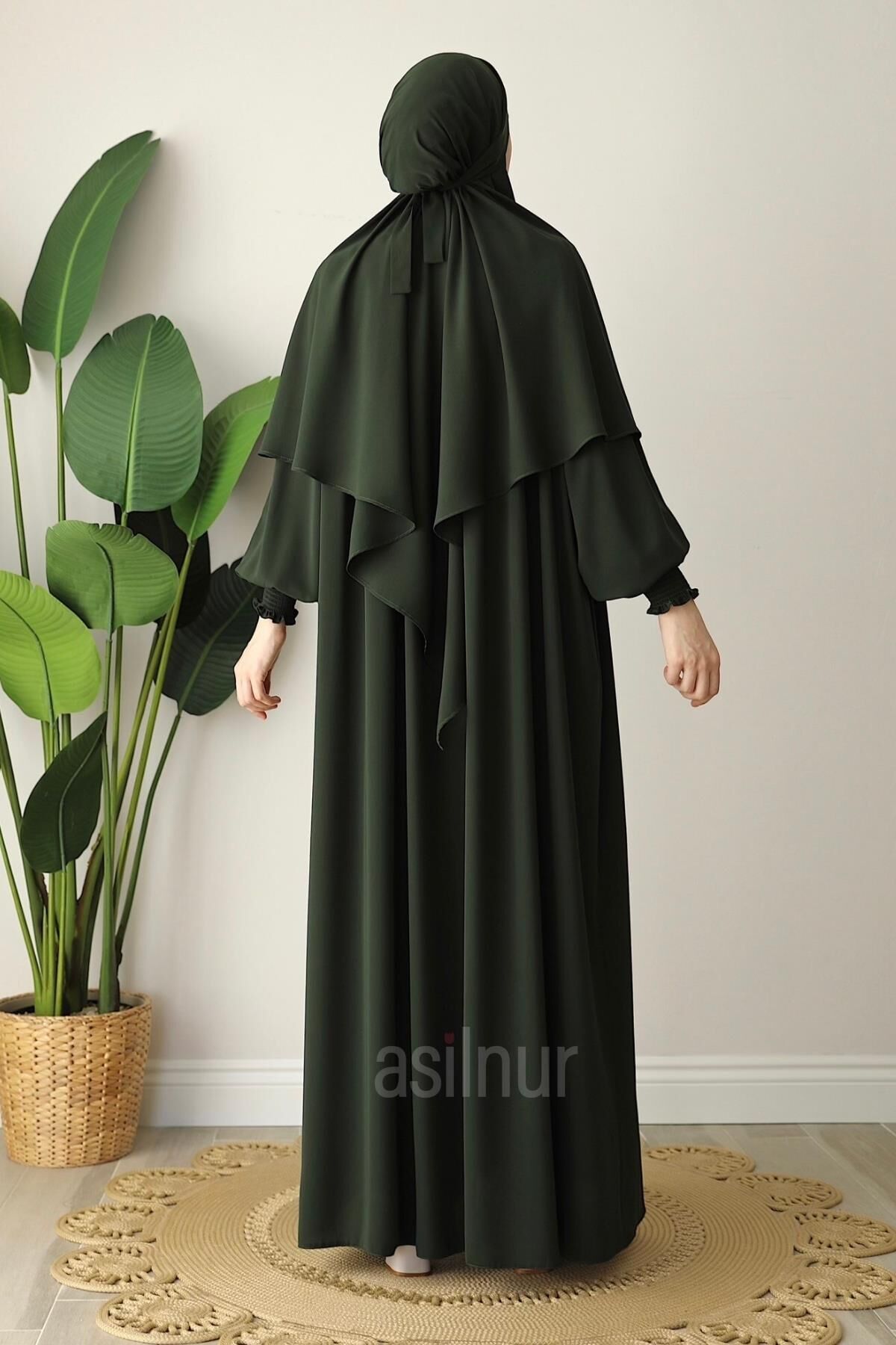 Alya Ferace Sufle Hediyeli Takım Haki - 9