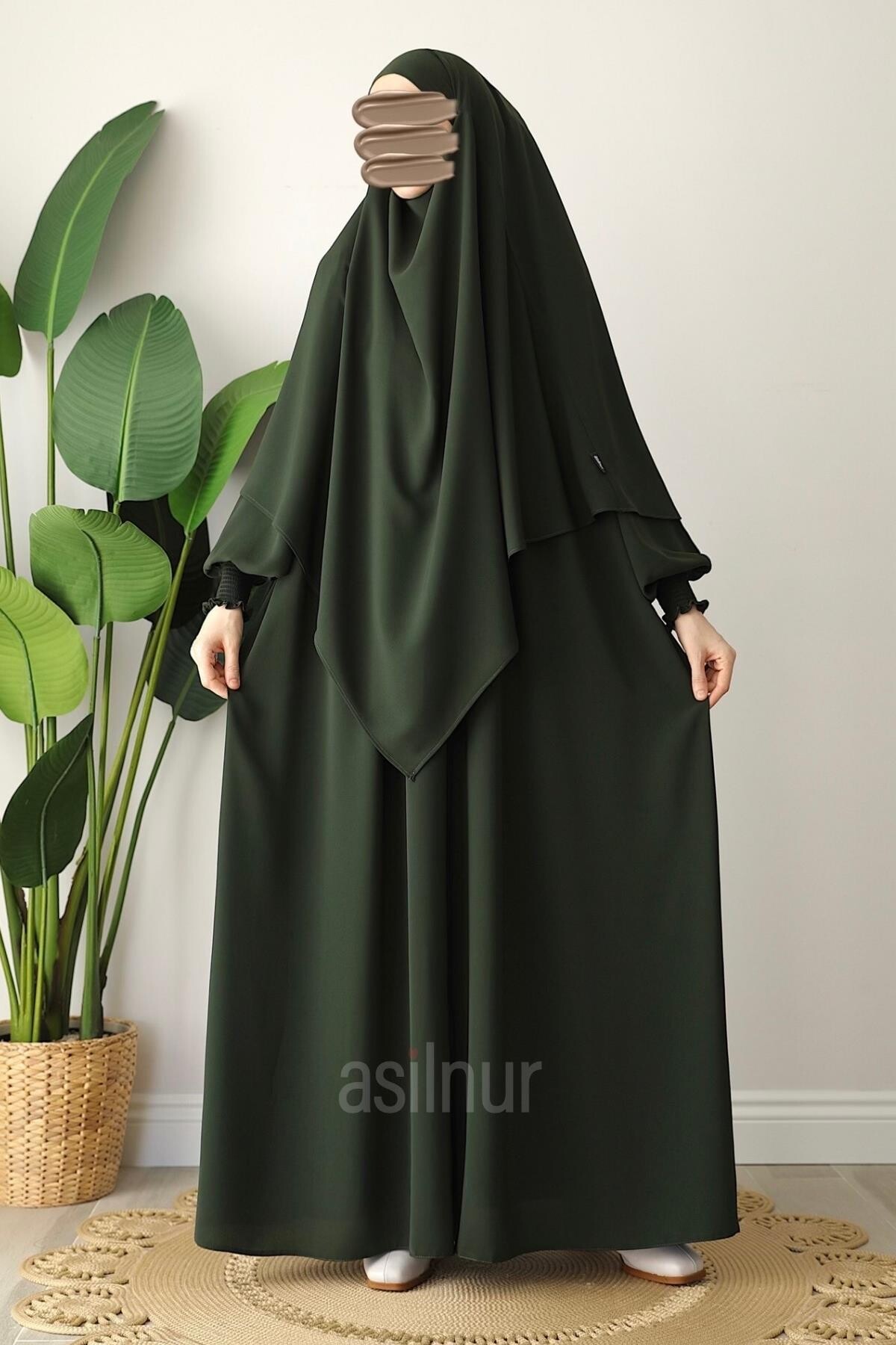 Alya Ferace Sufle Hediyeli Takım Haki - 9