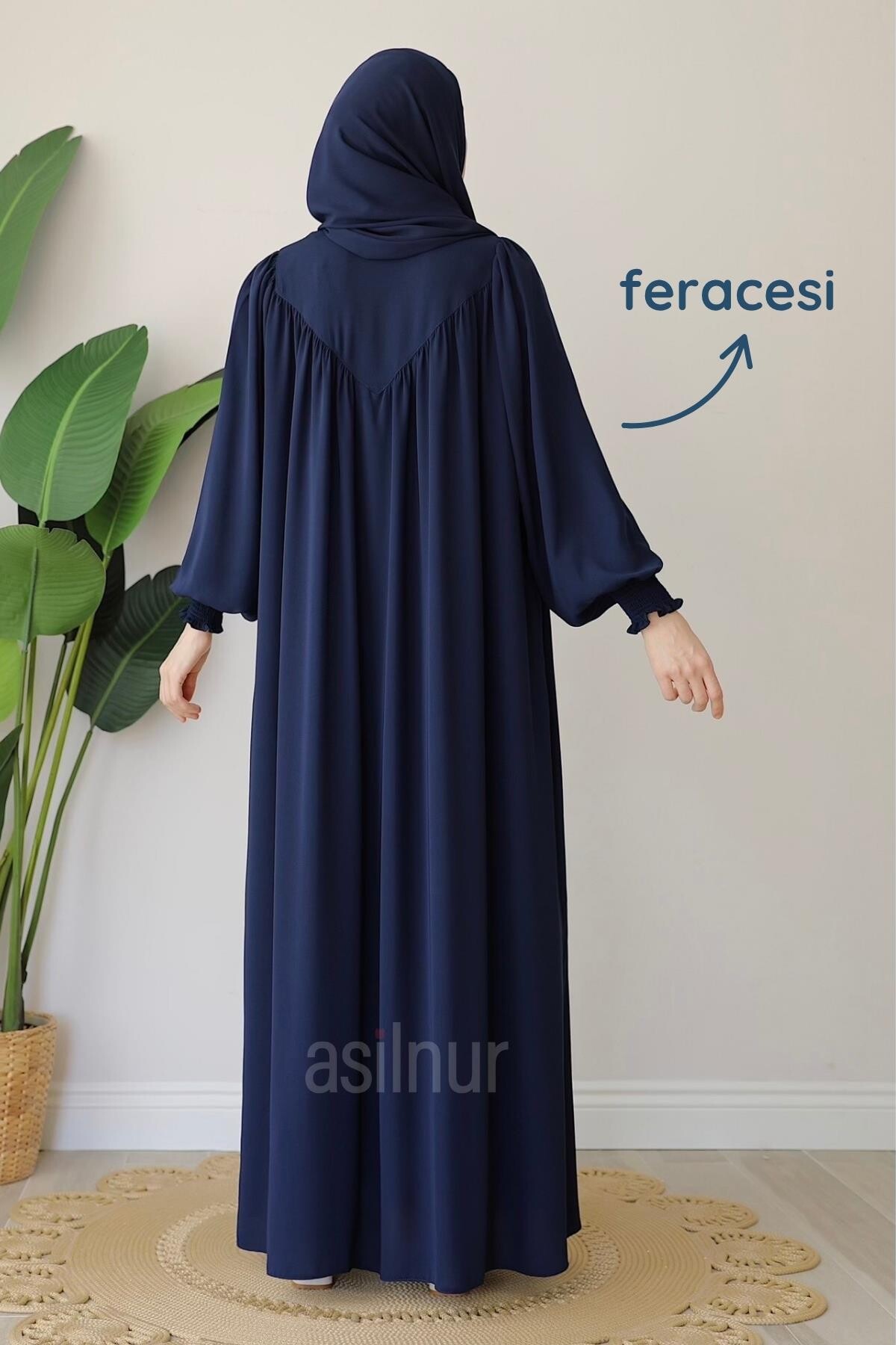 Alya Ferace Sufle Hediyeli Takım Lacivert - 4