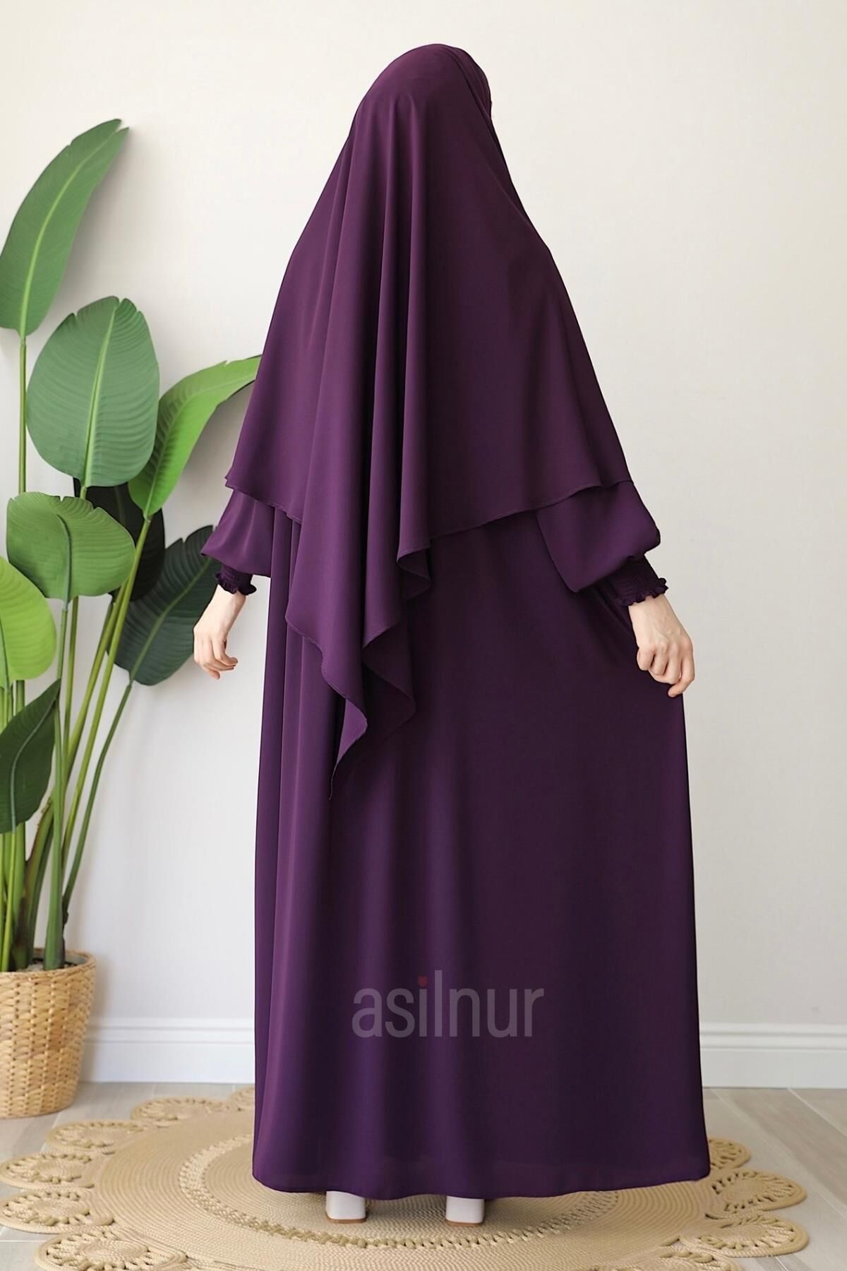 Alya Ferace Sufle Hediyeli Takım Mürdüm - 9