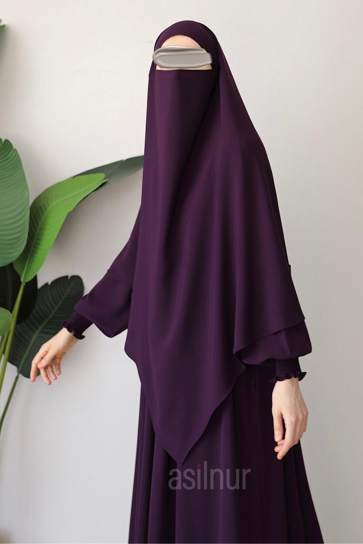 Alya Ferace Sufle Hediyeli Takım Mürdüm - 6