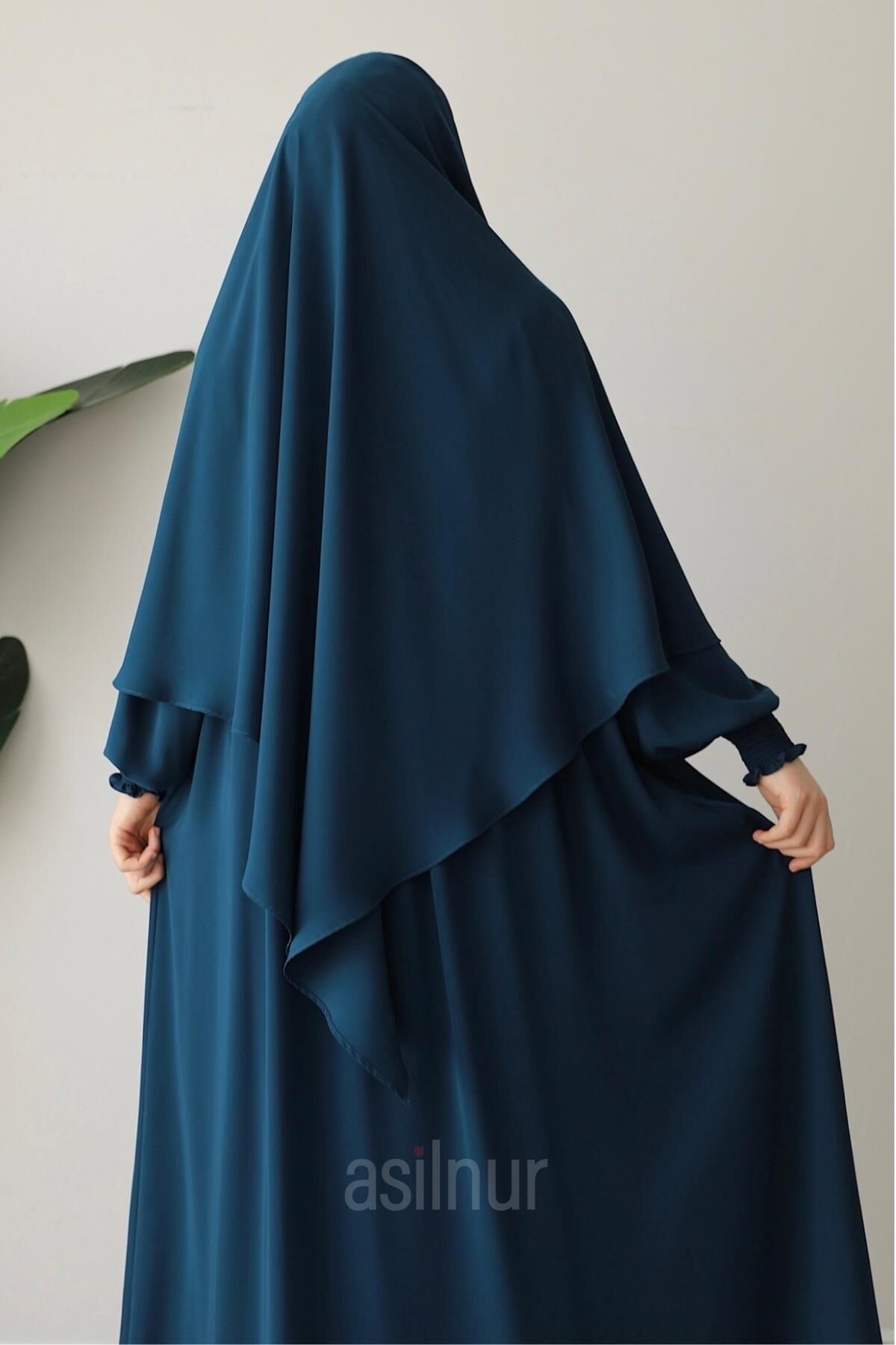 Alya Ferace Sufle Hediyeli Takım Petrol Mavisi - 10