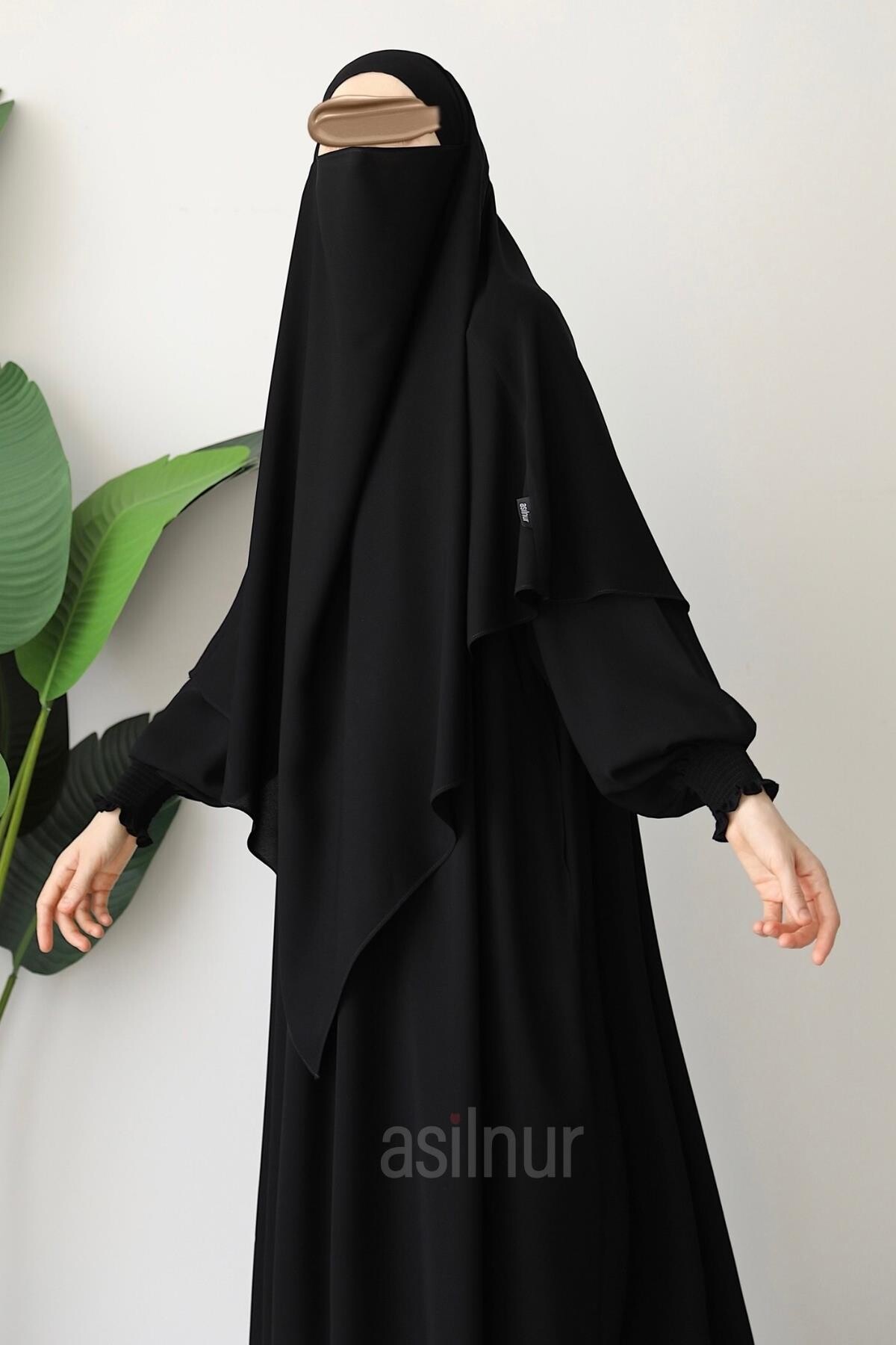 Alya Ferace Sufle Hediyeli Takım Siyah - 7