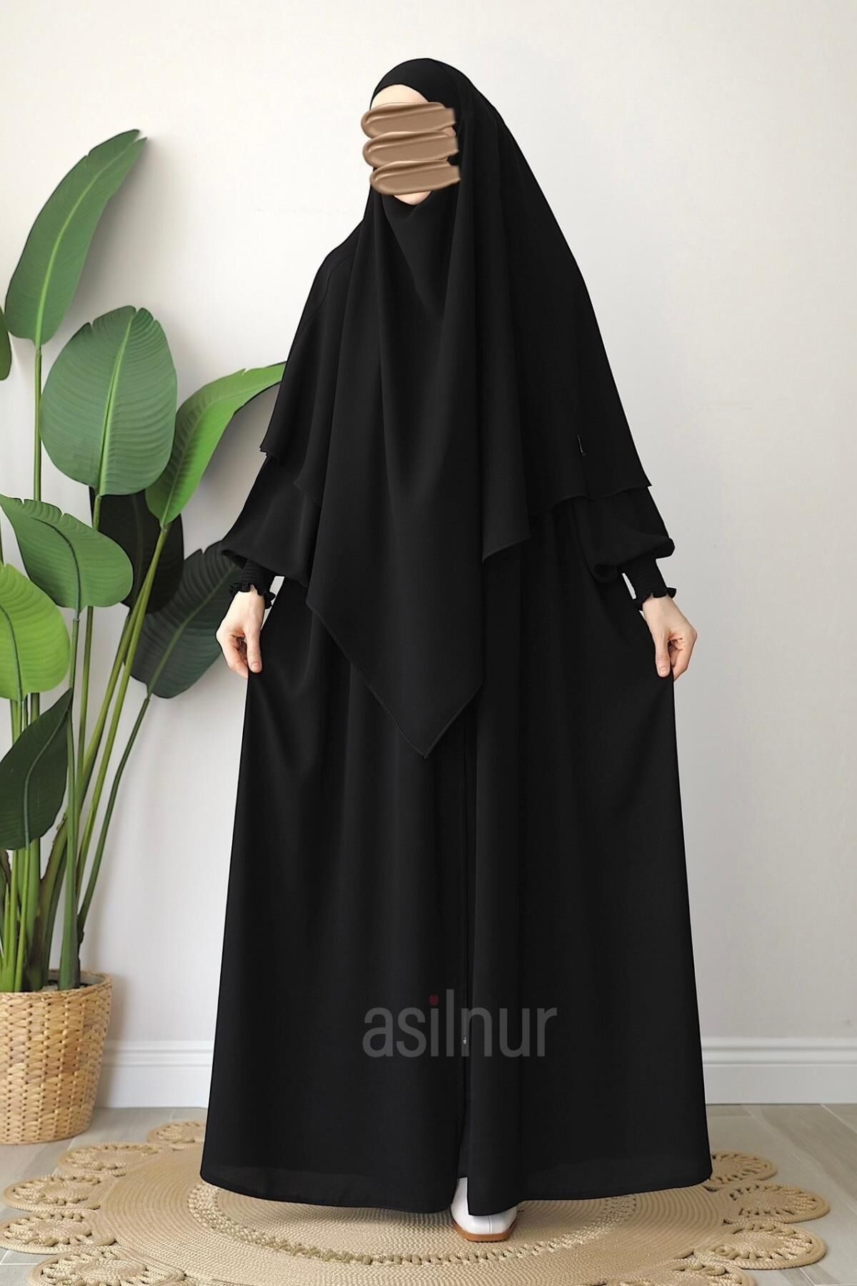 Alya Ferace Sufle Hediyeli Takım Siyah - 9