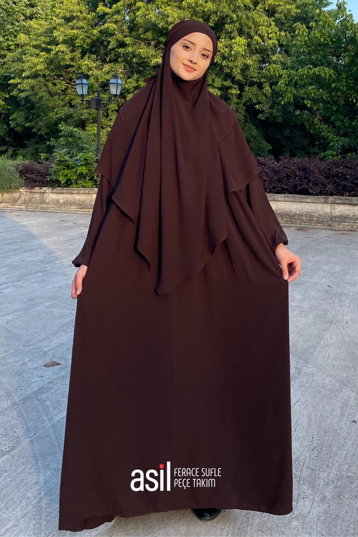 Asil Ferace Sufle Peçe Takım Acı Kahve - ASİLNUR