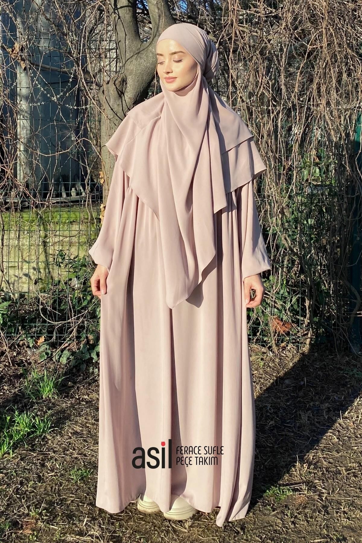Asil Ferace Sufle Peçe Takım Bej - 1