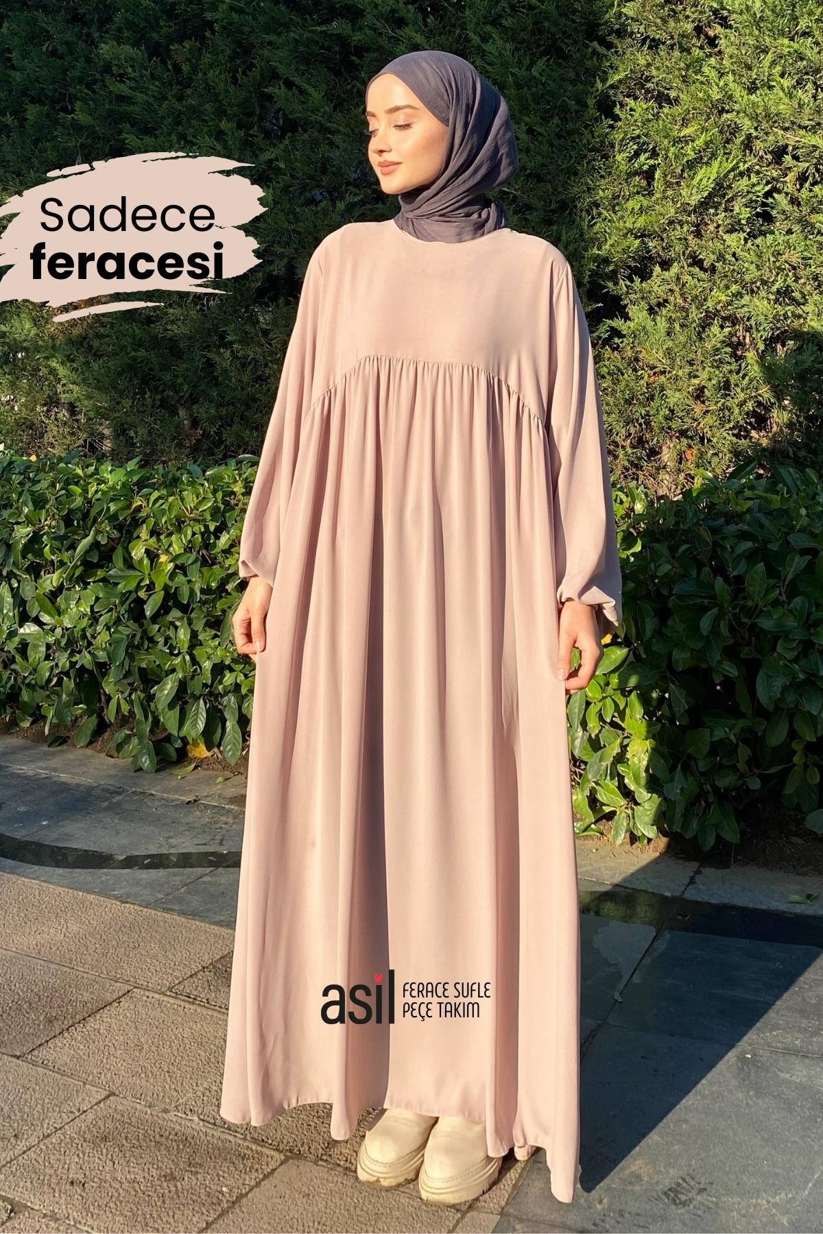 Asil Ferace Sufle Peçe Takım Bej - 6