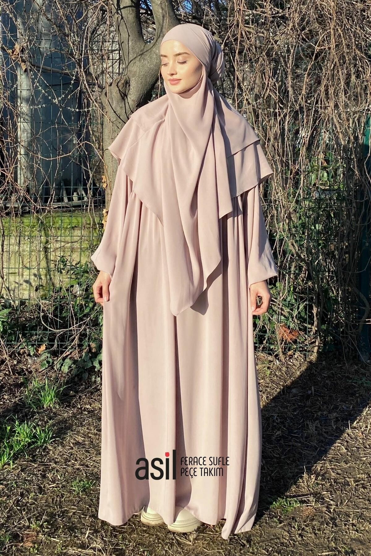Asil Ferace Sufle Peçe Takım Bej - 1