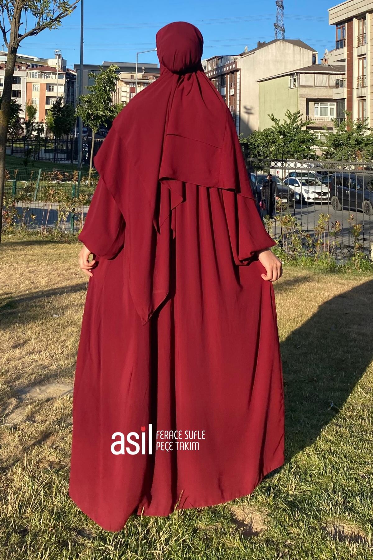 Asil Ferace Sufle Peçe Takım Bordo - 7