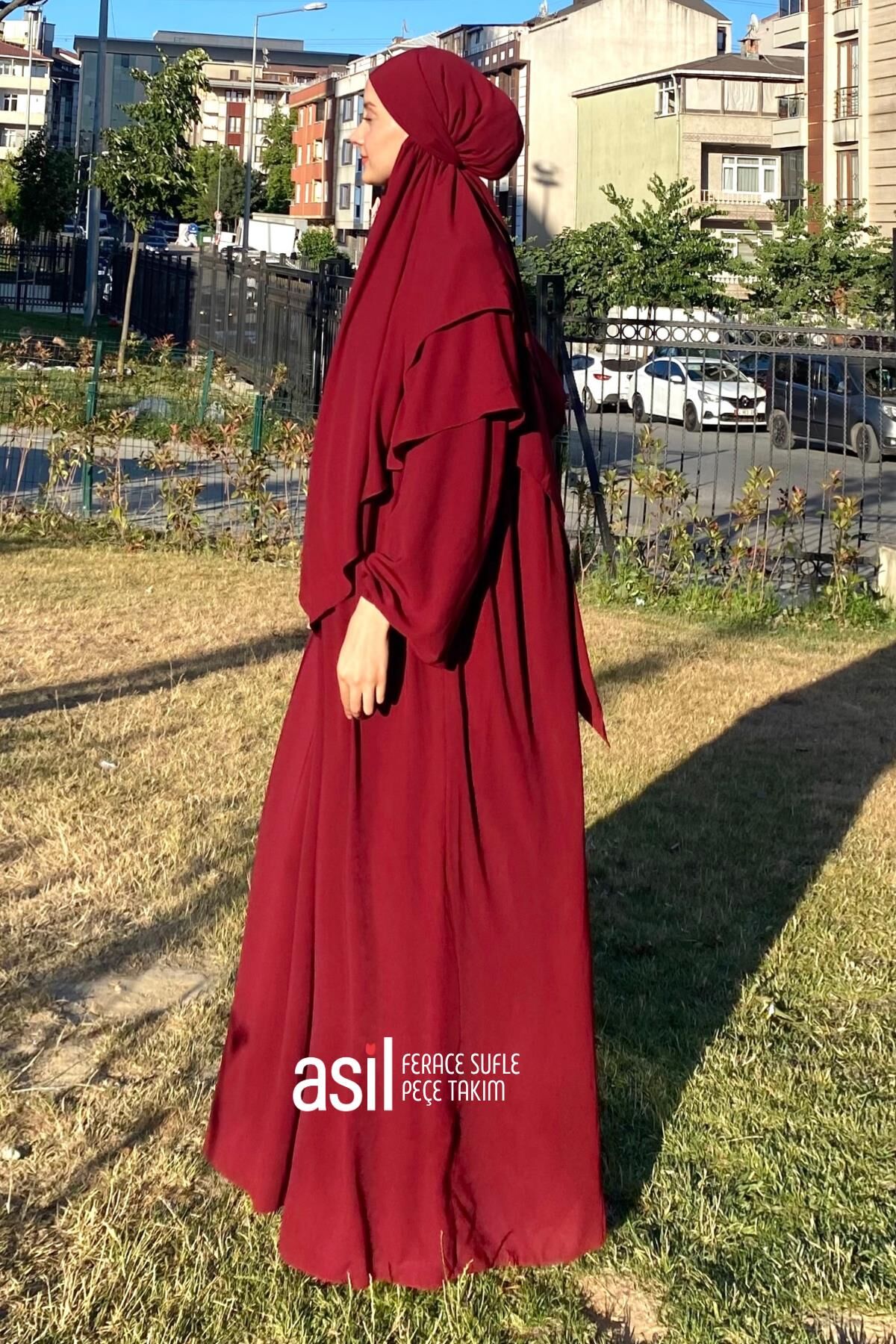 Asil Ferace Sufle Peçe Takım Bordo - 6