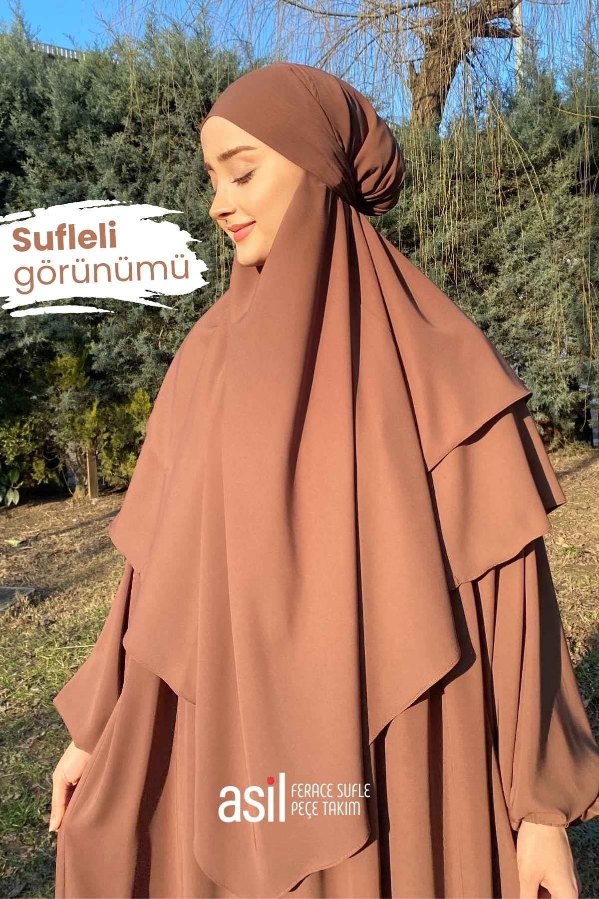 Asil Ferace Sufle Peçe Takım Camel - 2