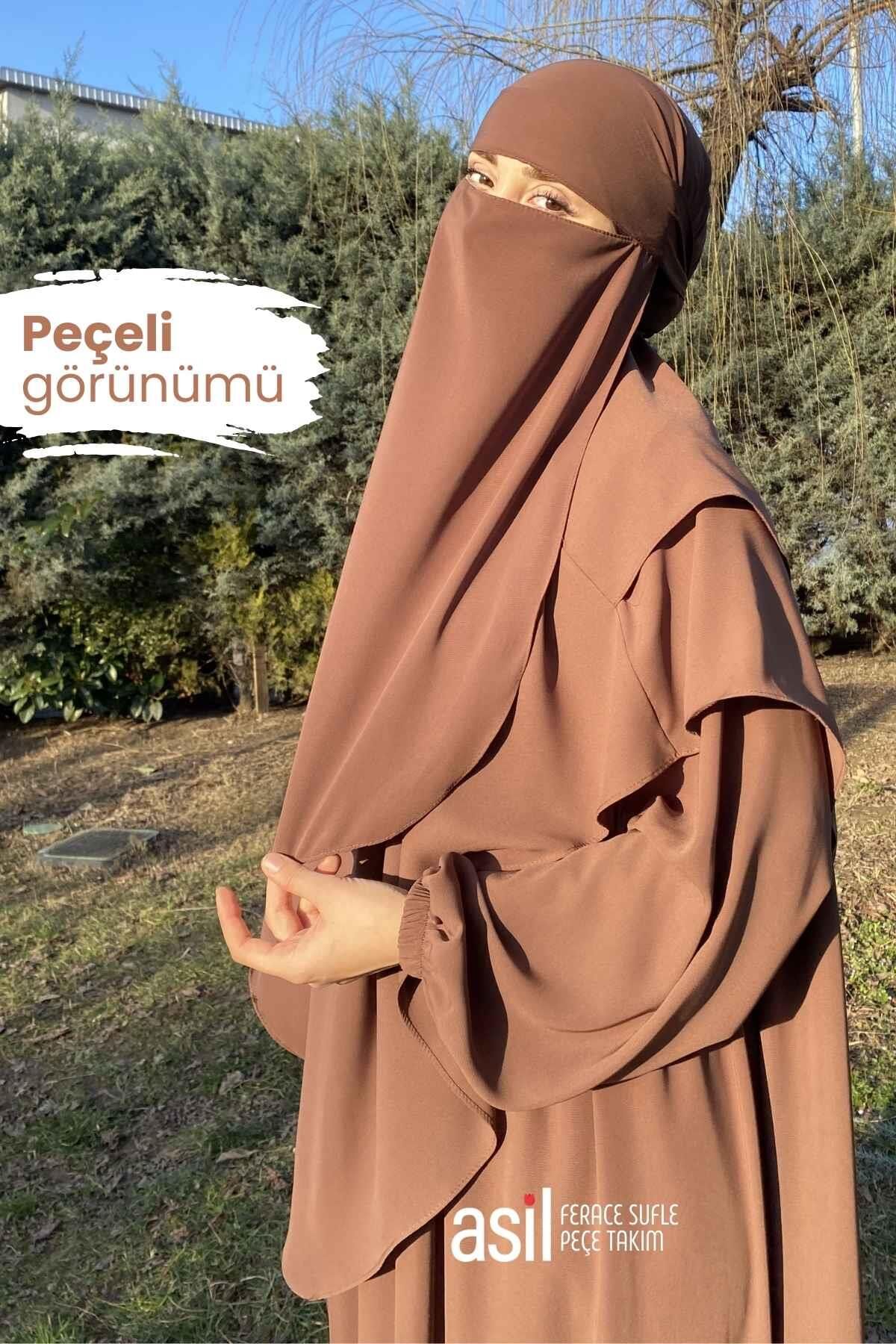 Asil Ferace Sufle Peçe Takım Camel - 5