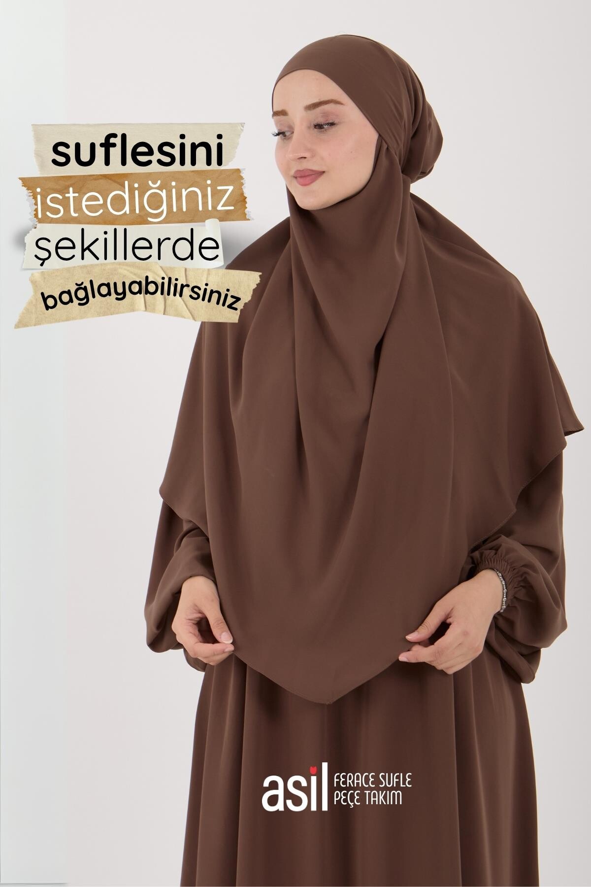 Asil Ferace Sufle Peçe Takım Camel - 3