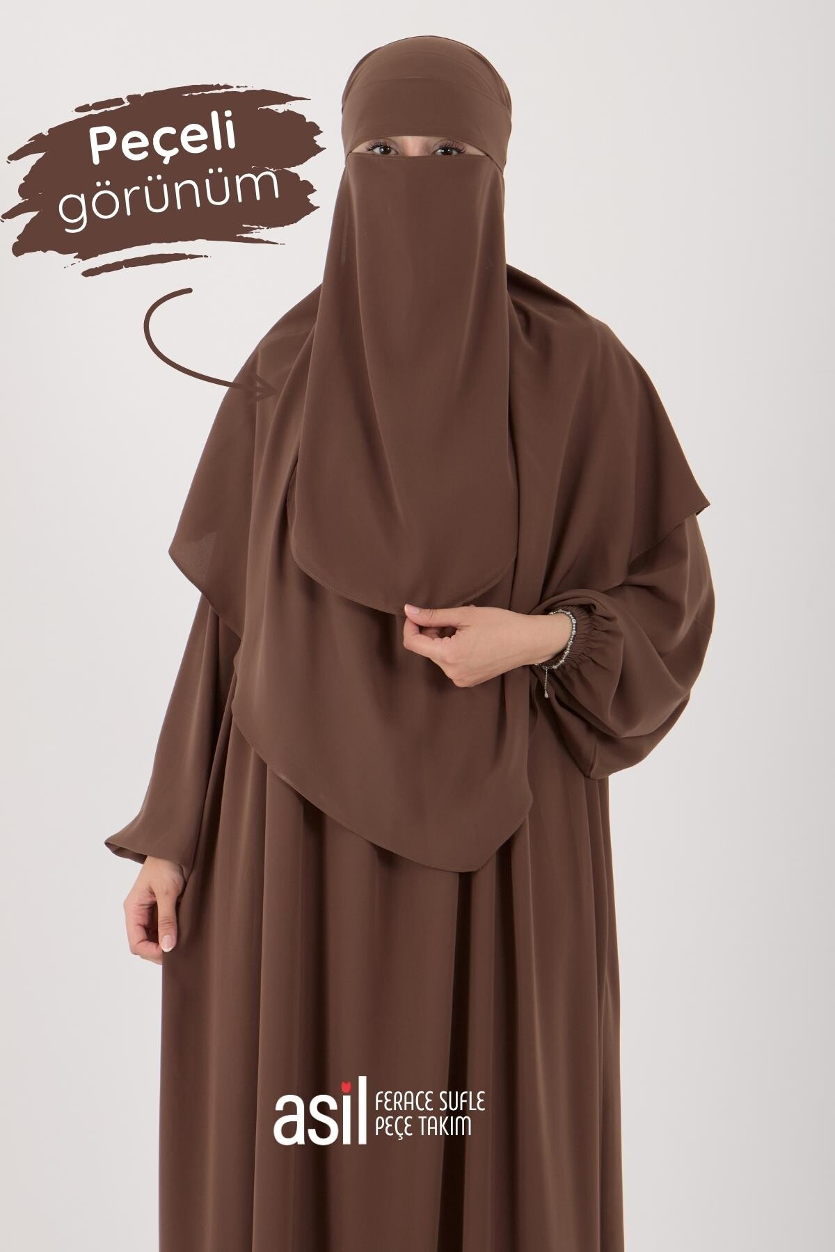 Asil Ferace Sufle Peçe Takım Camel - 6