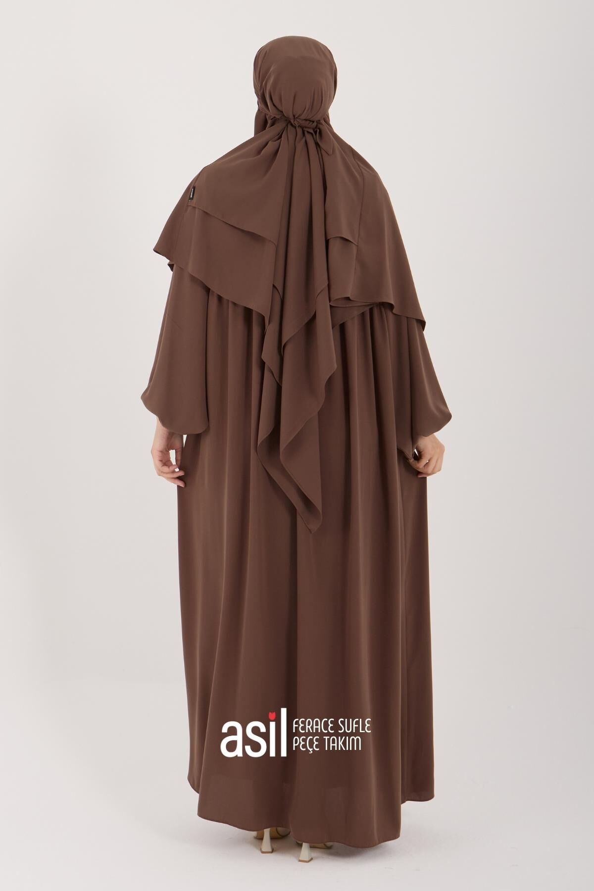 Asil Ferace Sufle Peçe Takım Camel - 8