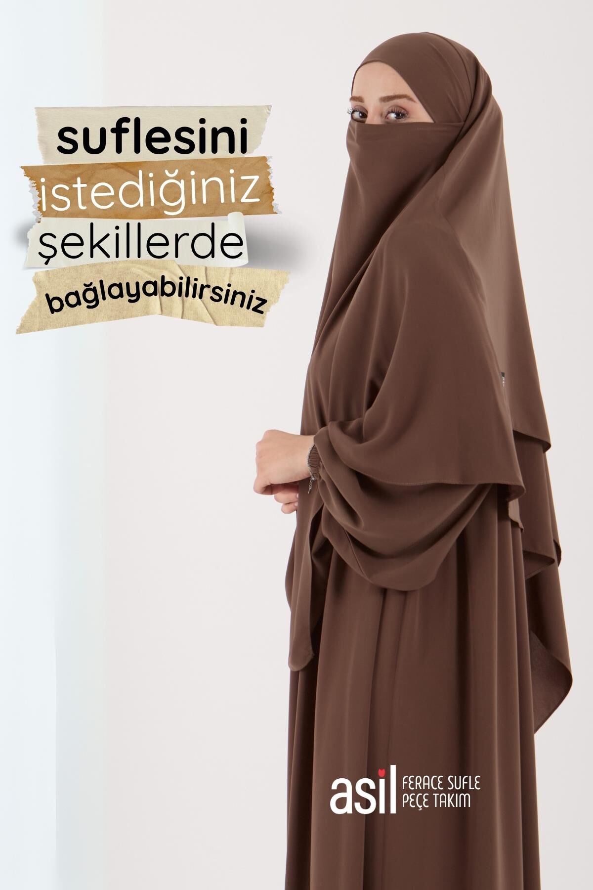 Asil Ferace Sufle Peçe Takım Camel - 5