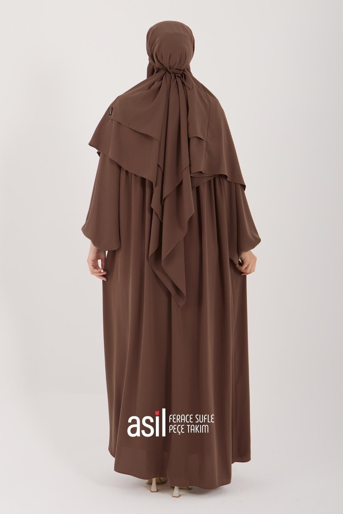 Asil Ferace Sufle Peçe Takım Camel - 8