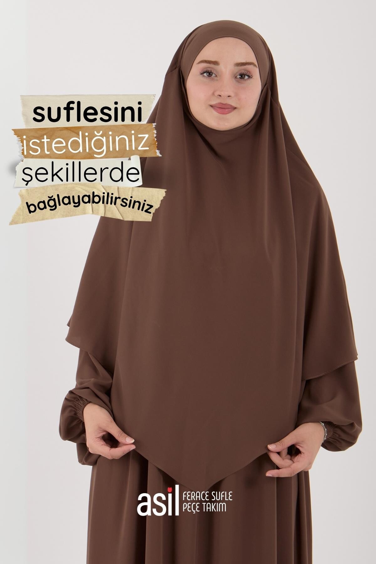 Asil Ferace Sufle Peçe Takım Camel - 4