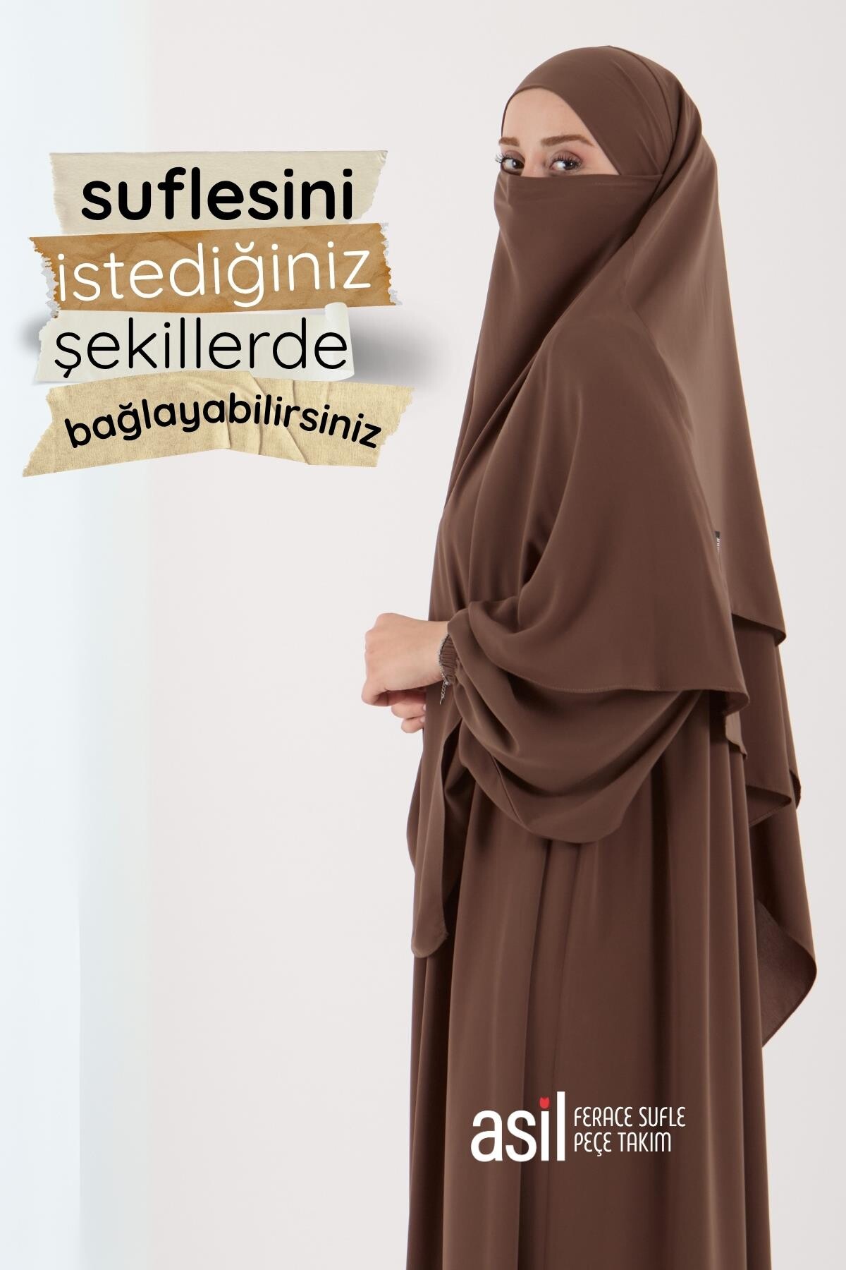 Asil Ferace Sufle Peçe Takım Camel - 5