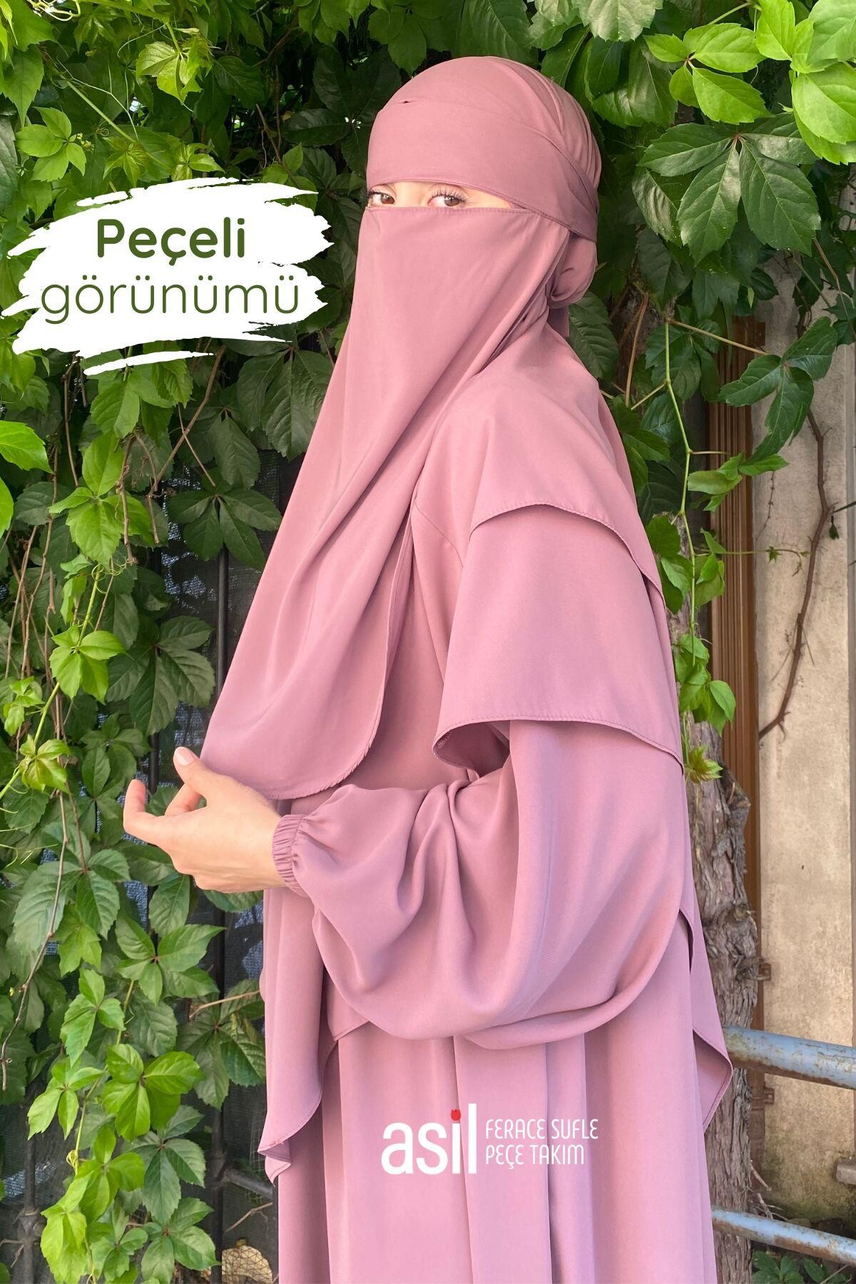 Asil Ferace Sufle Peçe Takım Gül Kurusu - 6