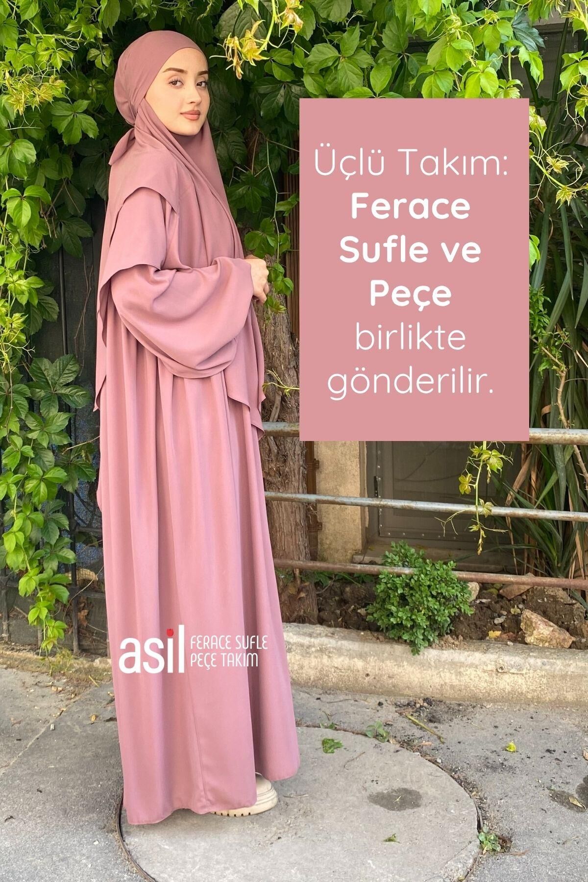 Asil Ferace Sufle Peçe Takım Gül Kurusu - 2