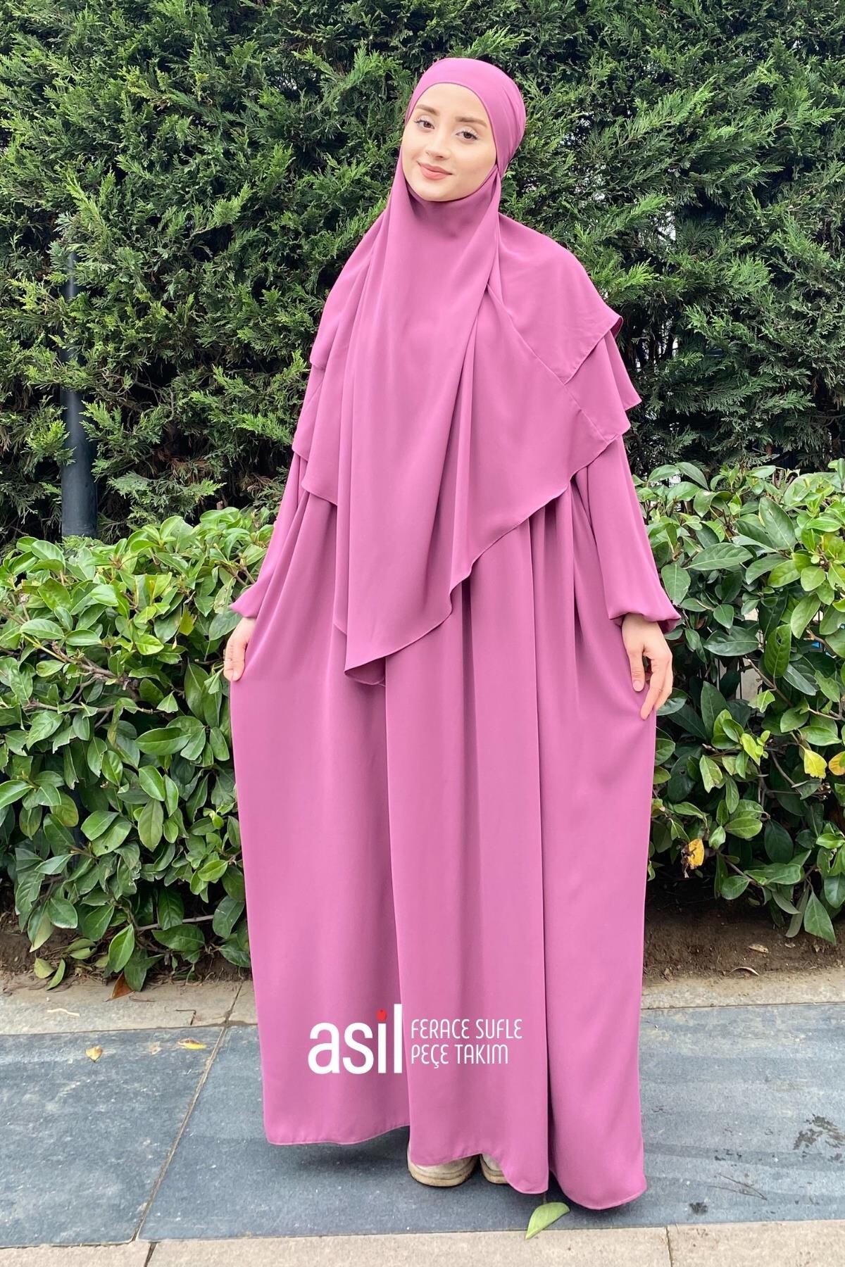 Asil Ferace Sufle Peçe Takım Gül - ASİLNUR