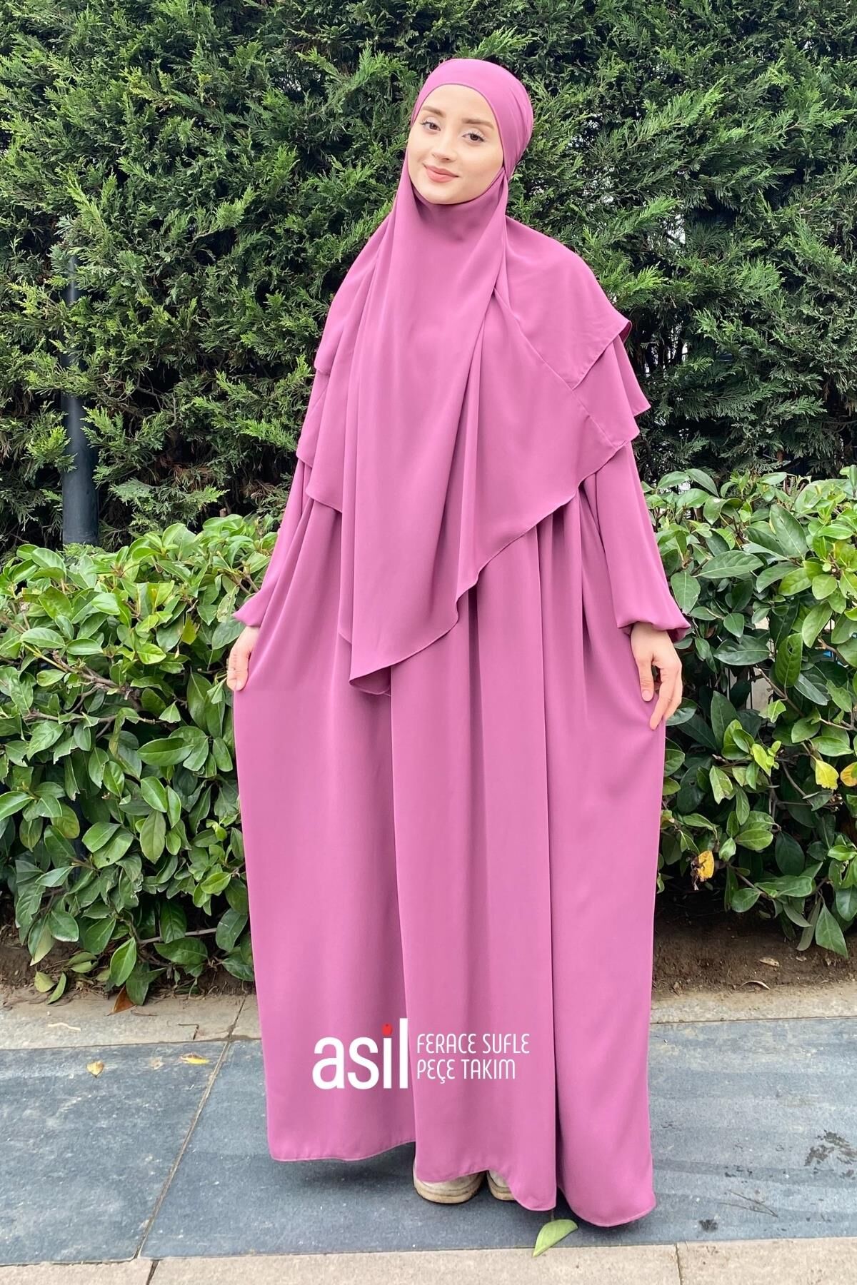 Asil Ferace Sufle Peçe Takım Gül - 1