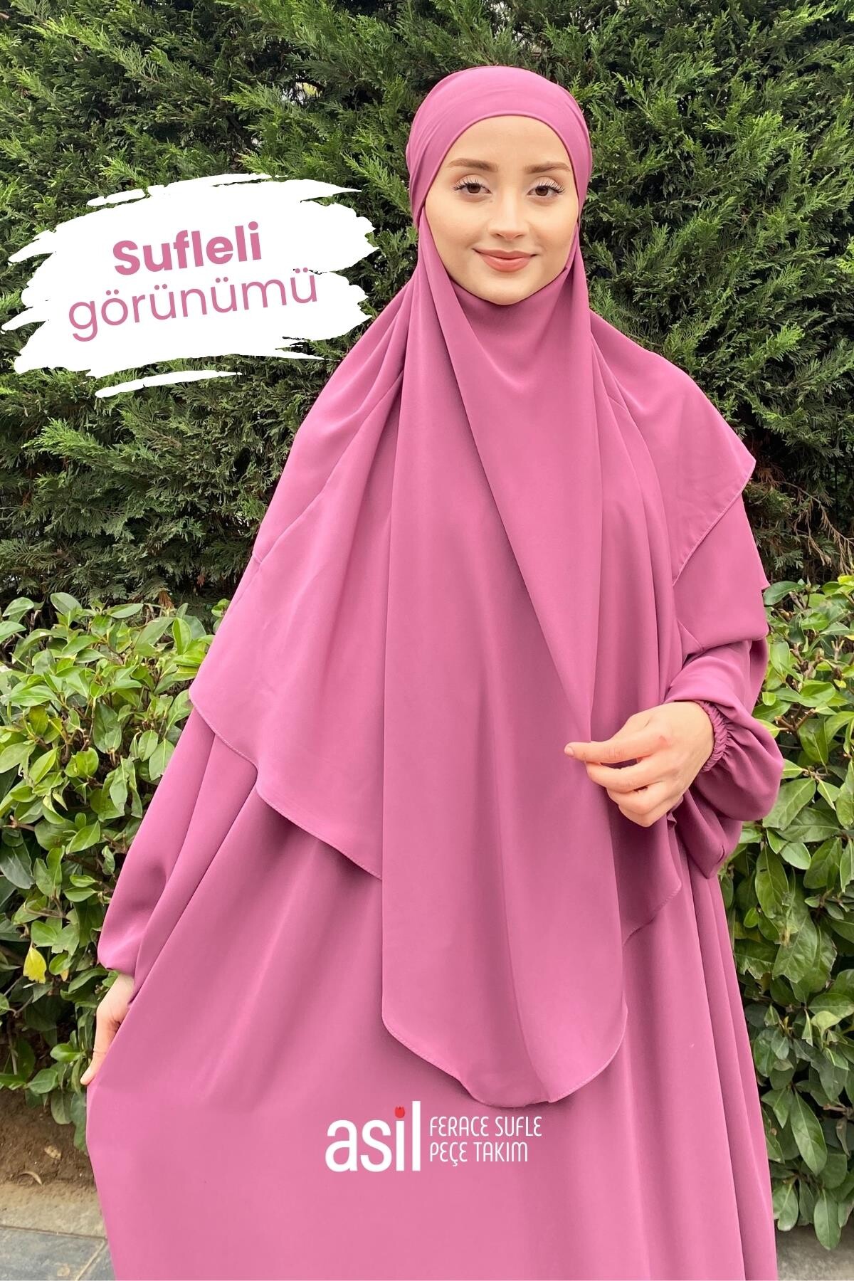 Asil Ferace Sufle Peçe Takım Gül - 4