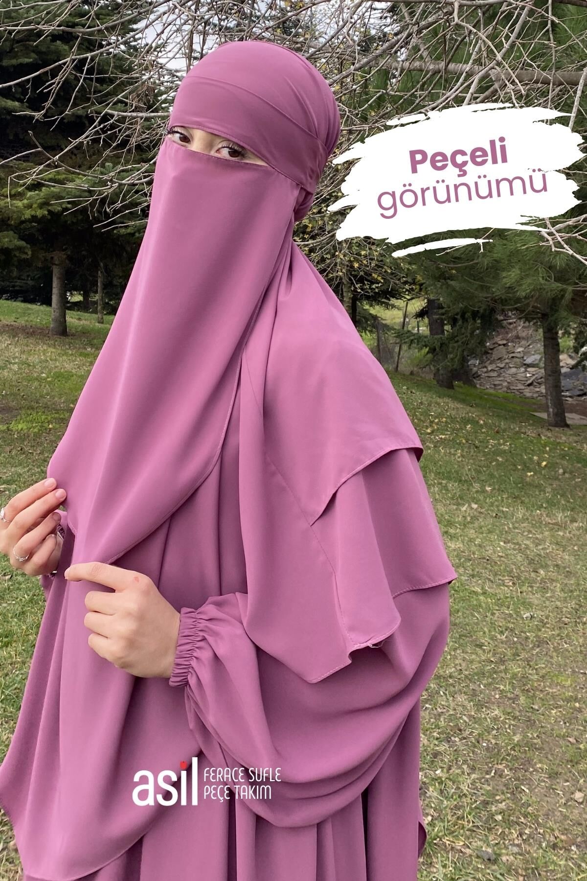 Asil Ferace Sufle Peçe Takım Gül - 5