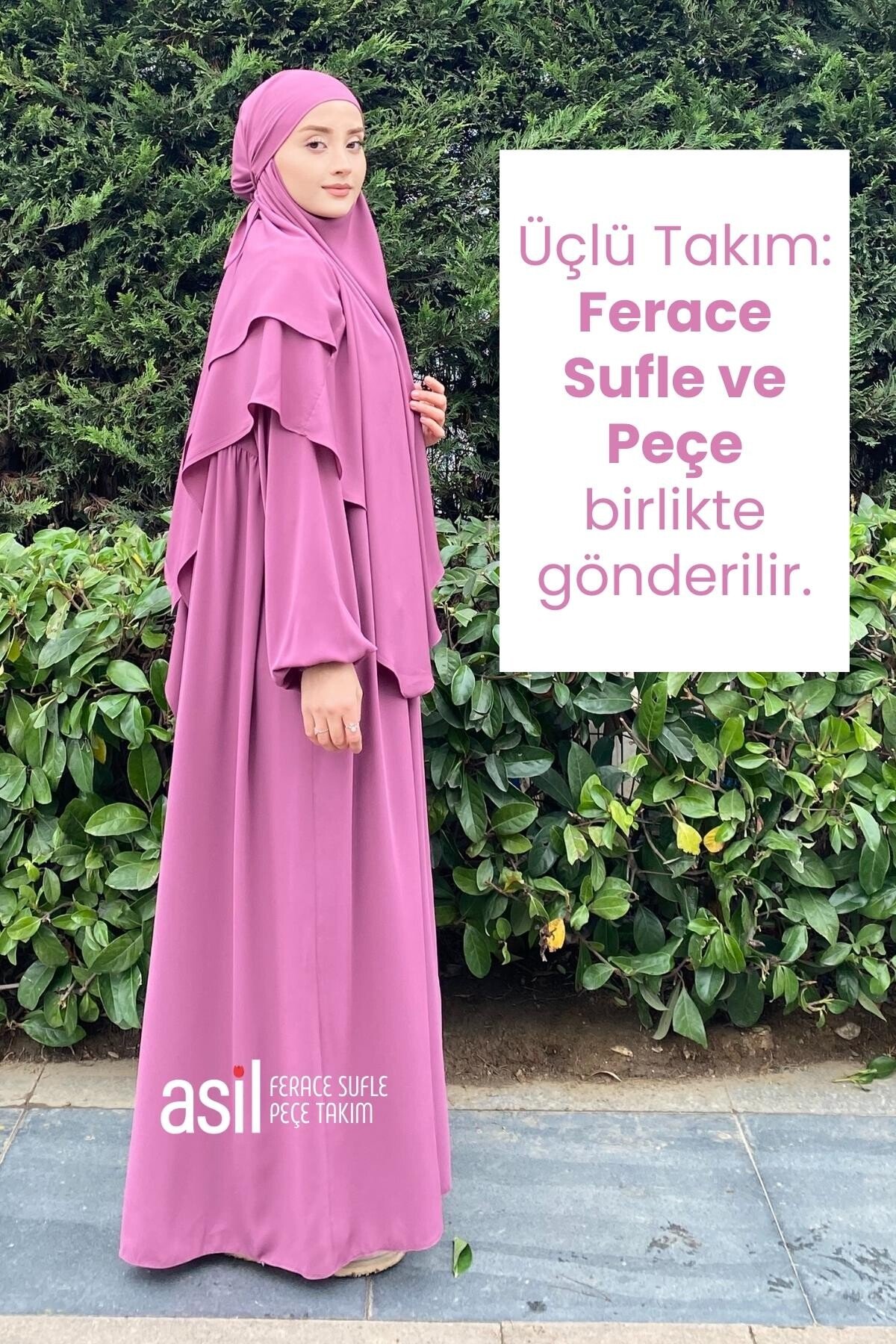 Asil Ferace Sufle Peçe Takım Gül Kurusu - 2