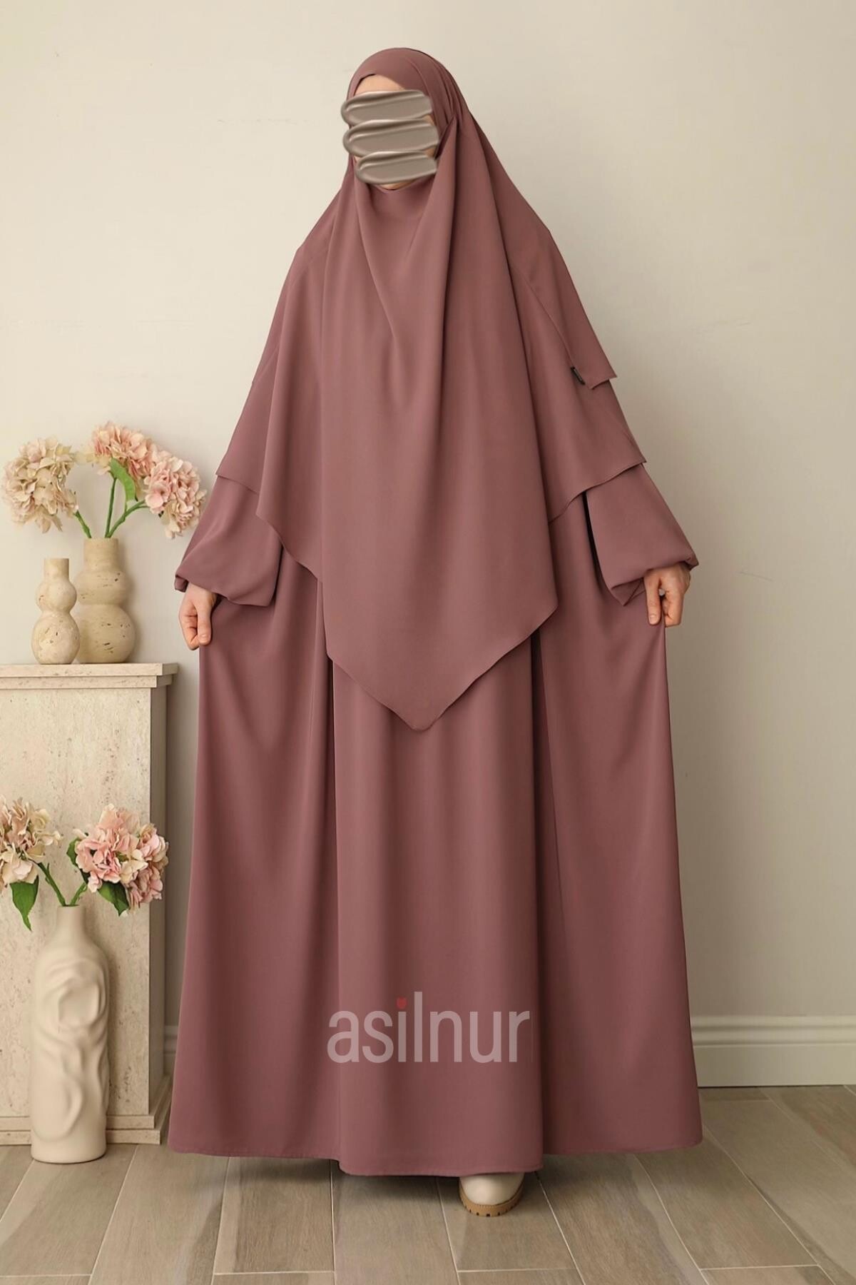 Asil Ferace Sufle Peçe Takım Gül Kurusuu - 2