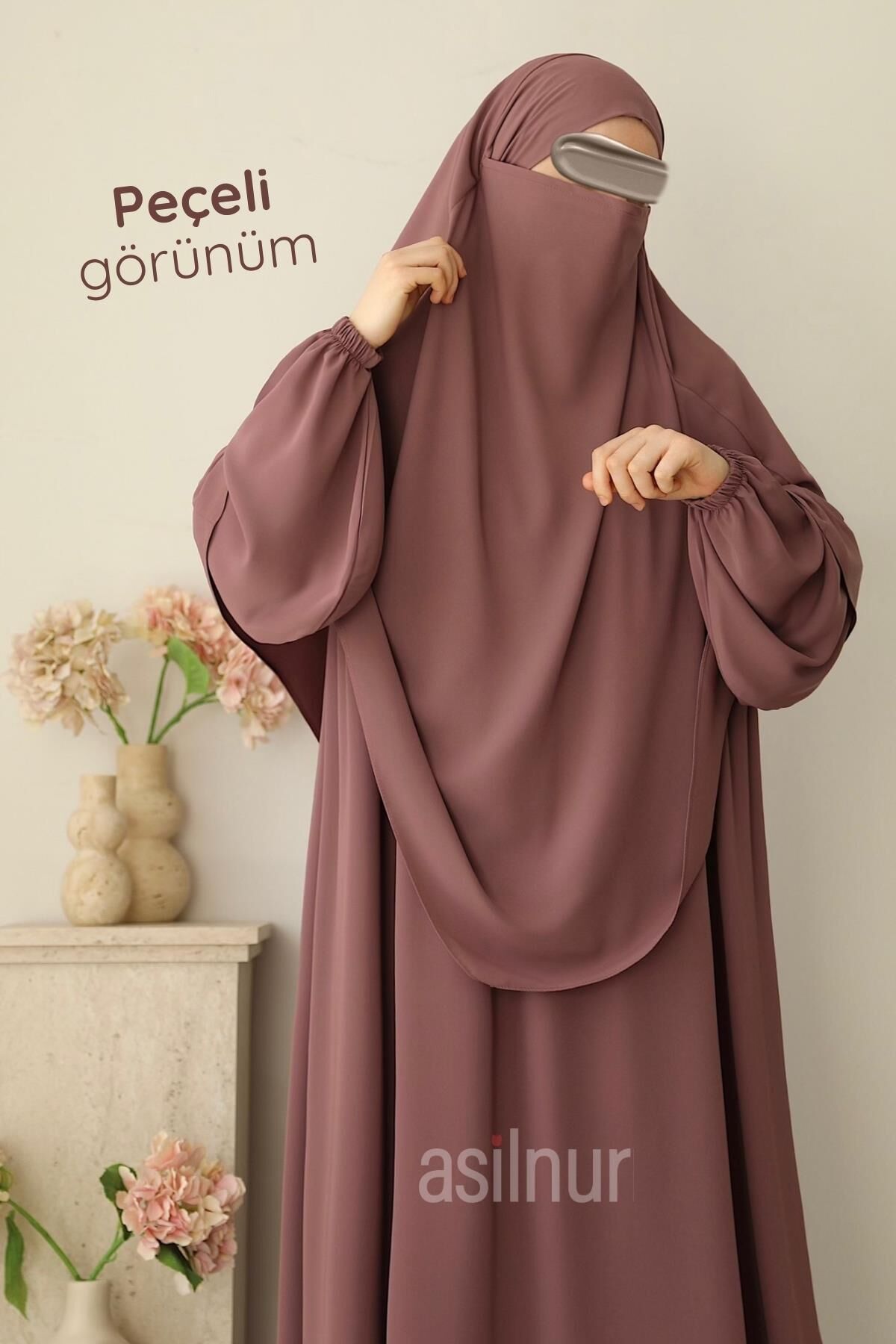 Asil Ferace Sufle Peçe Takım Gül Kurusuu - 5