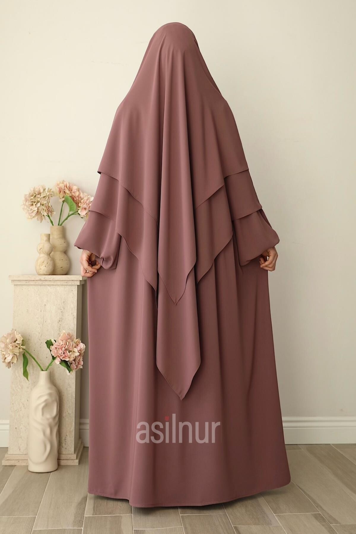 Asil Ferace Sufle Peçe Takım Gül Kurusuu - 8