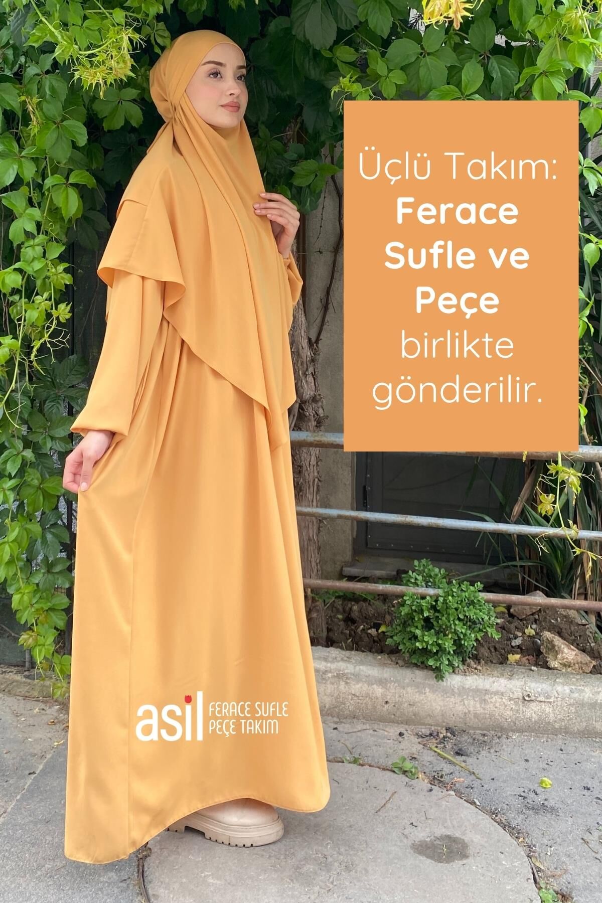 Asil Ferace Sufle Peçe Takım Hardal - 9