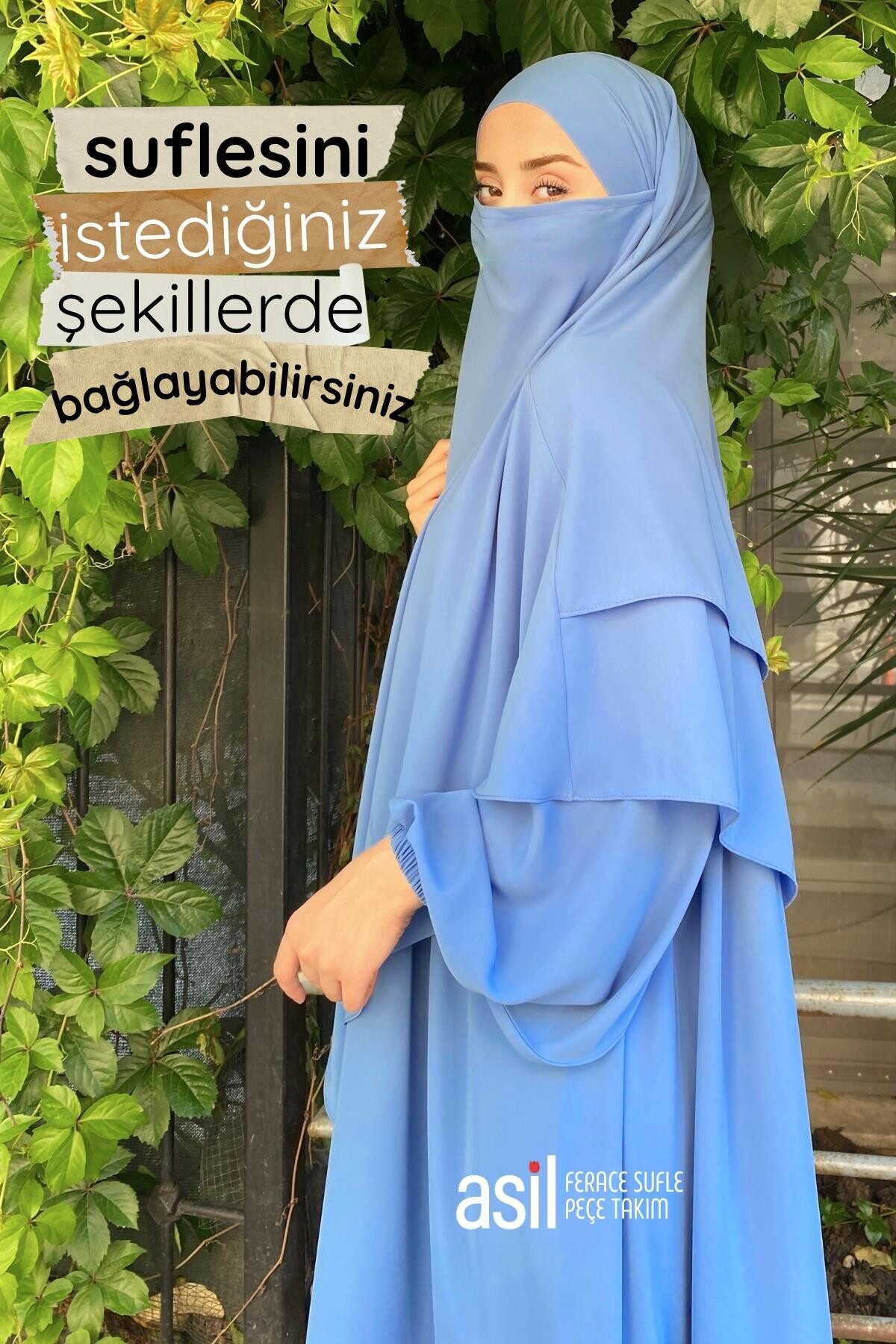 Asil Ferace Sufle Peçe Takım İndigo - 5