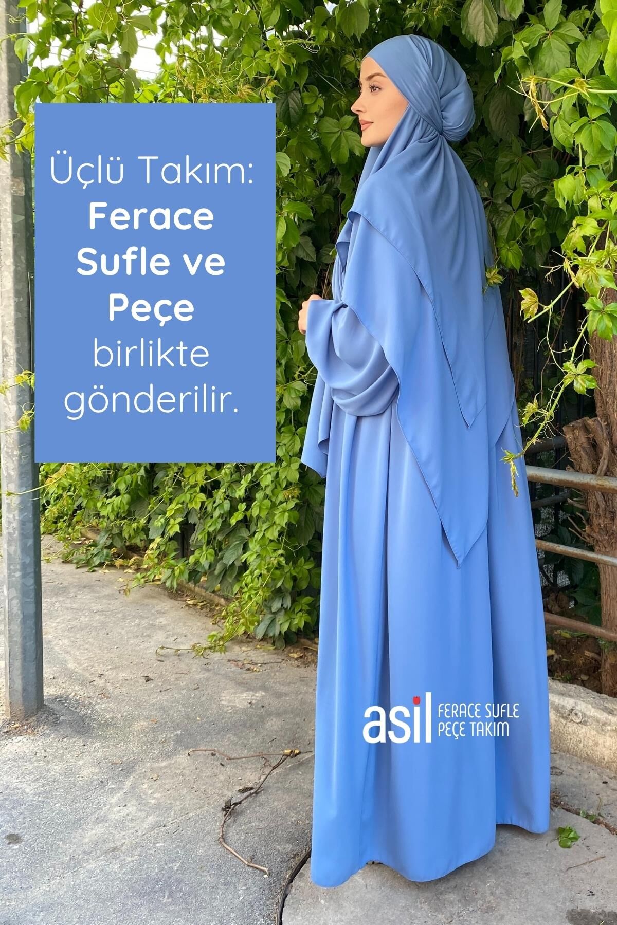 Asil Ferace Sufle Peçe Takım İndigo - 2