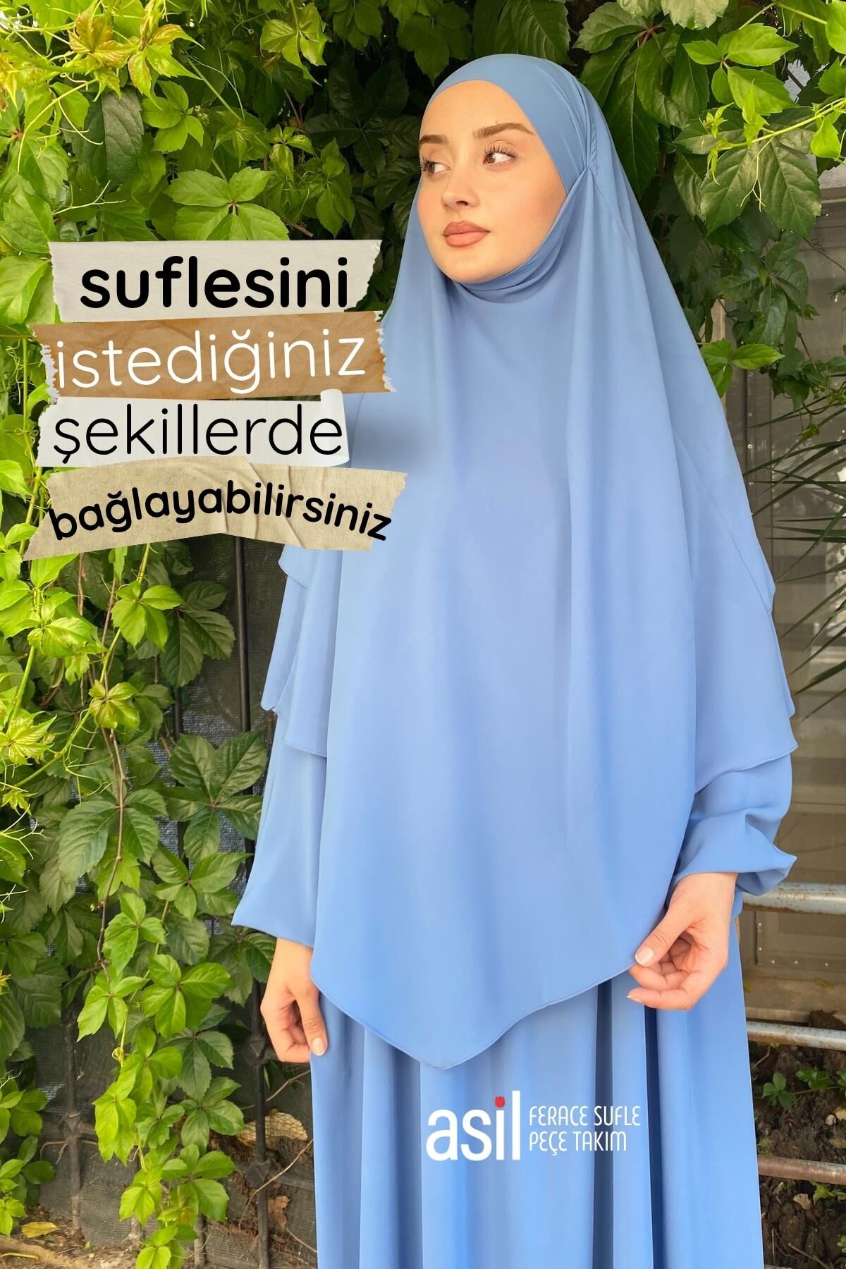 Asil Ferace Sufle Peçe Takım İndigo - 4