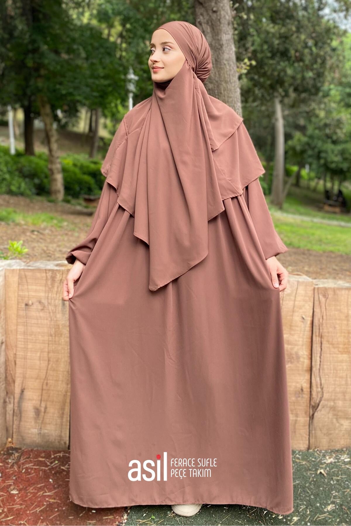 Asil Ferace Sufle Peçe Takım Kapiçino - ASİLNUR