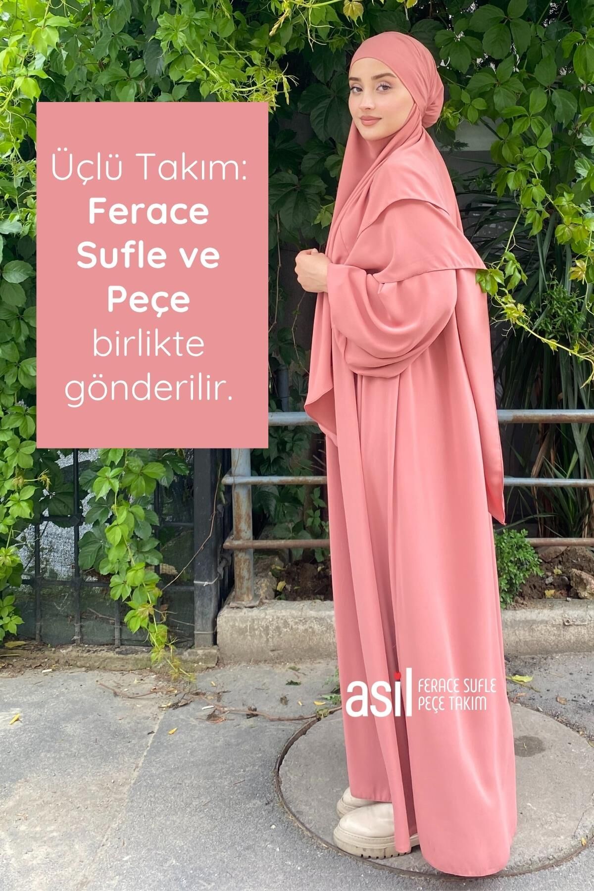 Asil Ferace Sufle Peçe Takım Somon - 10
