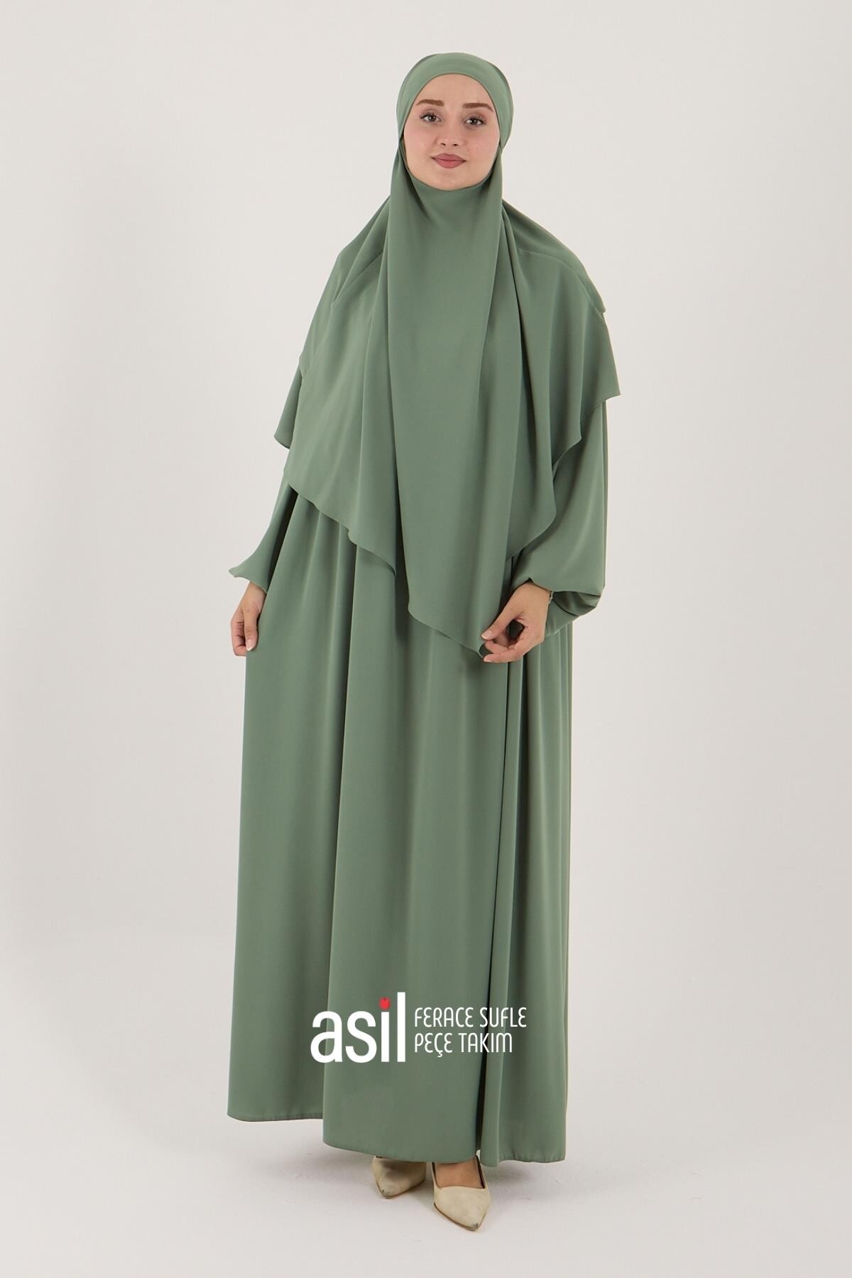 Asil Ferace Sufle Peçe Takım Su Yeşili 
