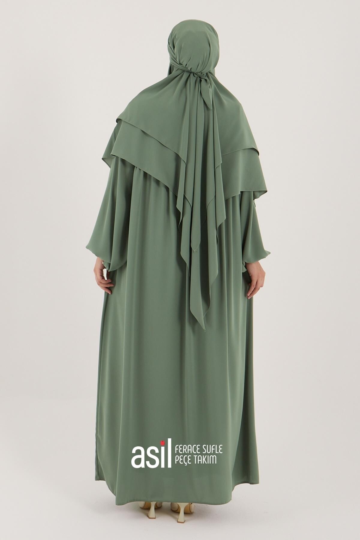 Asil Ferace Sufle Peçe Takım Su Yeşili - 8